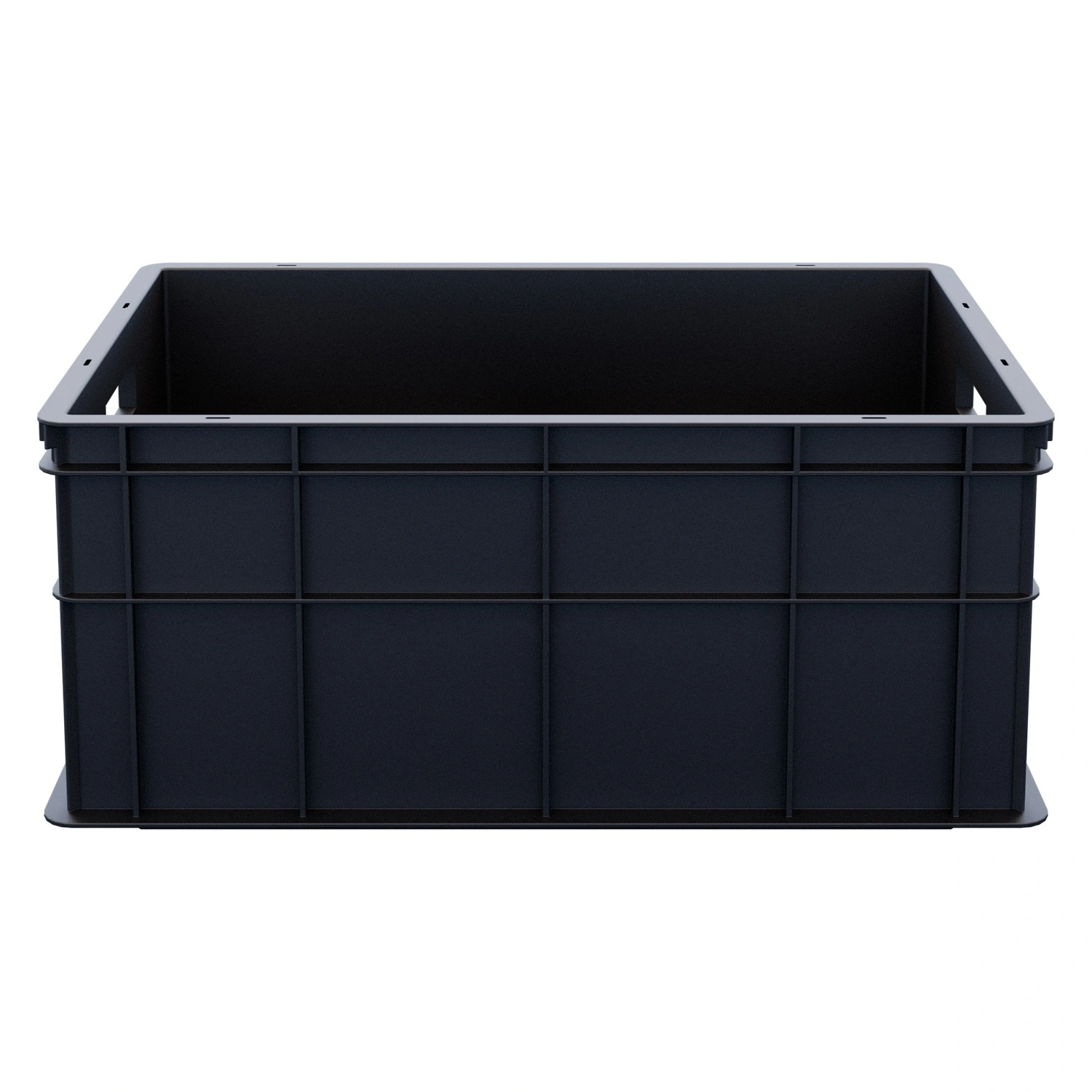 Пищевой ящик универсальный 600х400х259 мм iPlast чёрный ЭКО со сплошными стенками и дном