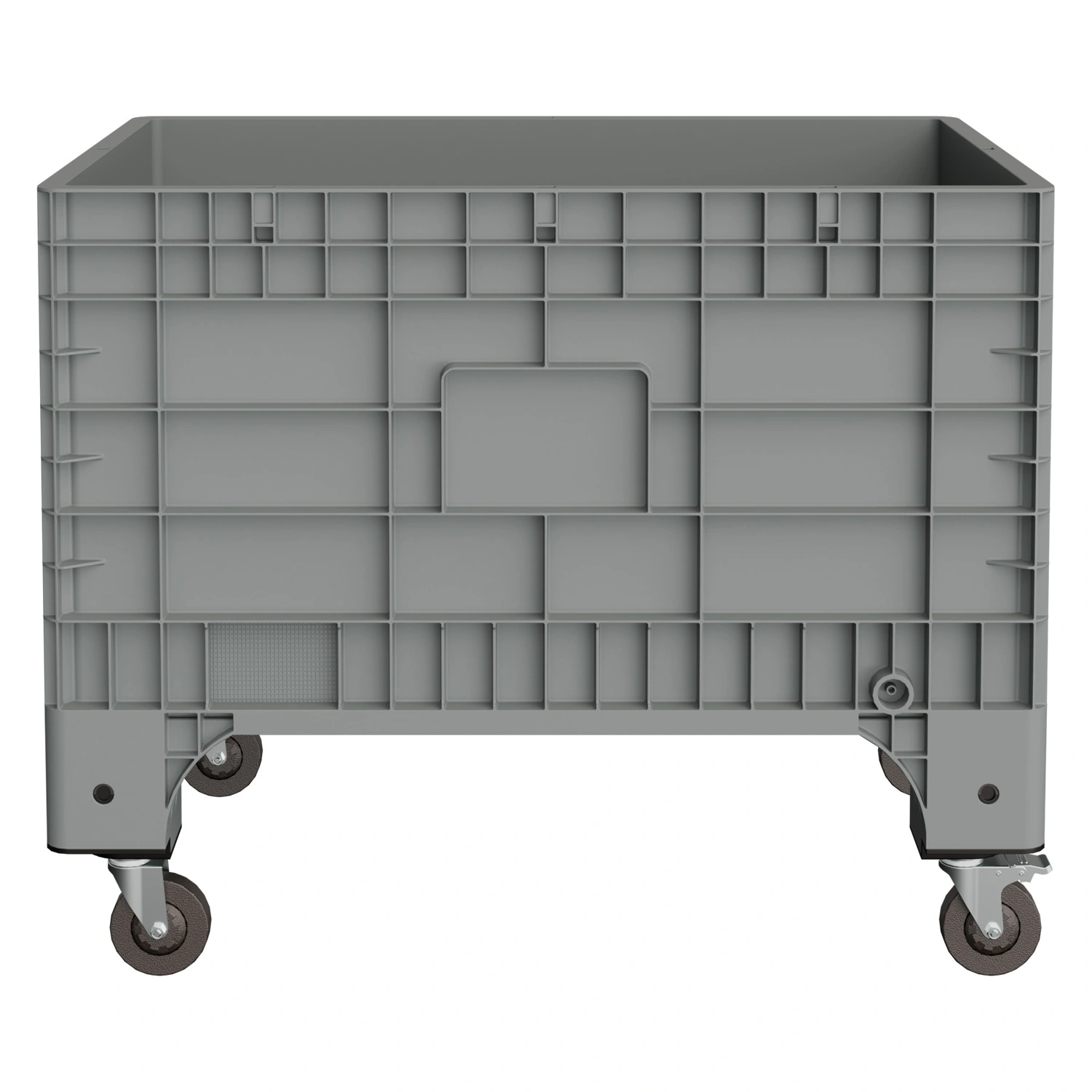 Большой контейнер 1020x640x810 мм iPlast iBOX светло-серый со сплошными стенками и дном, на колёсах