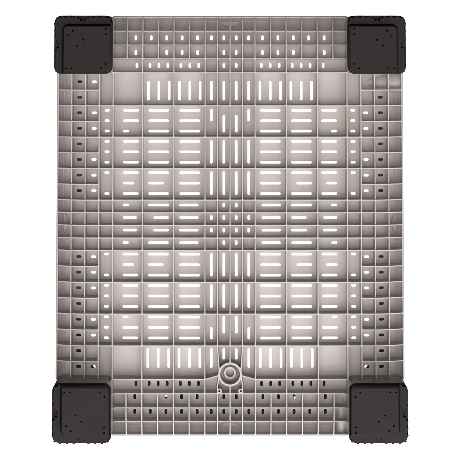 Большой контейнер 1200x1000x760 мм iPlast iBOX светло-серый c перфорированными стенками и дном, на ножках Большой контейнер 1200x1000x760 мм iPlast iBOX светло-серый c перфорированными стенками и дном, на ножках
