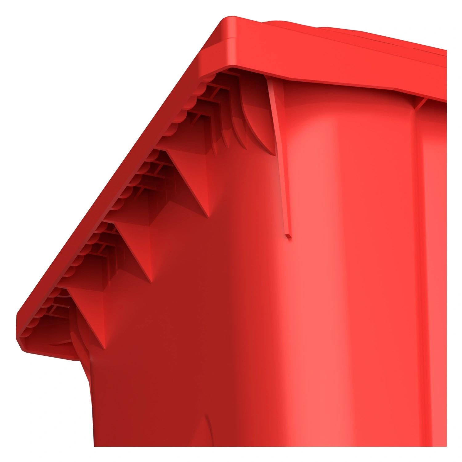 Мусорный контейнер 360 л iPlast красный 2-колёсный (д. 200 мм) с красной крышкой