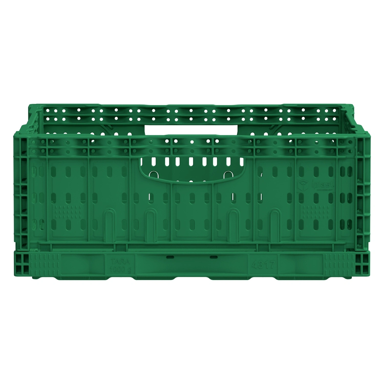 Складной ящик FC-4317 400х300х170 мм iPlast зелёный перфорированный