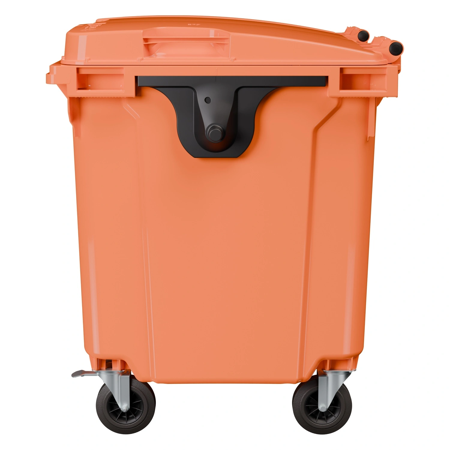 Мусорный контейнер 1100 л iPlast оранжевый 4-колёсный с оранжевой крышкой N1 (20.807.1)