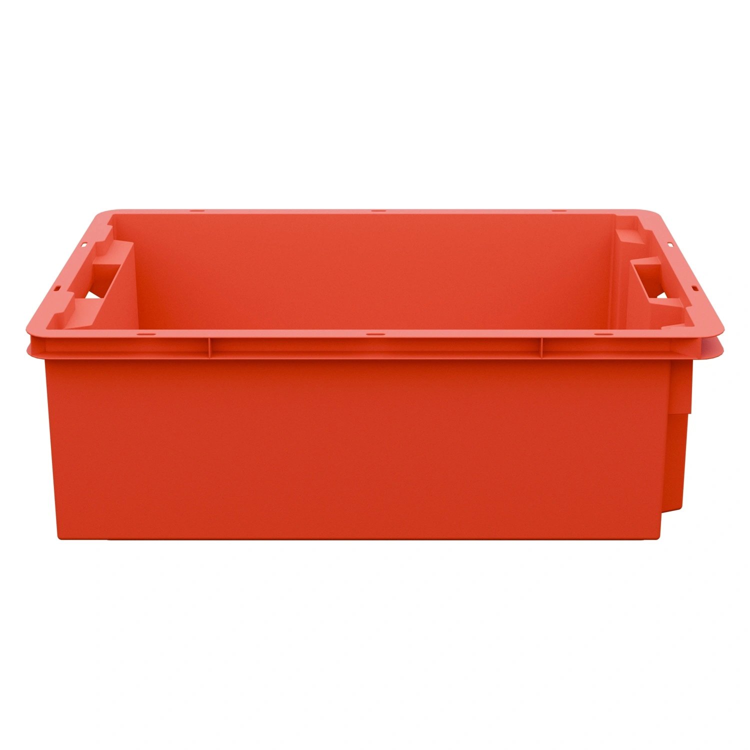 Пищевой ящик универсальный 600х400х200 мм iPlast красный ЭКО со сплошными стенками и дном