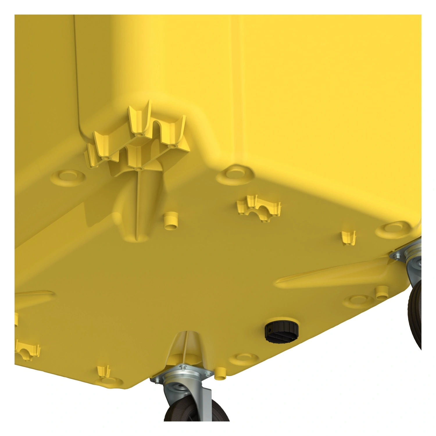 Мусорный контейнер 1100 л iPlast жёлтый 4-колёсный с жёлтой крышкой N2 (20.807.2)