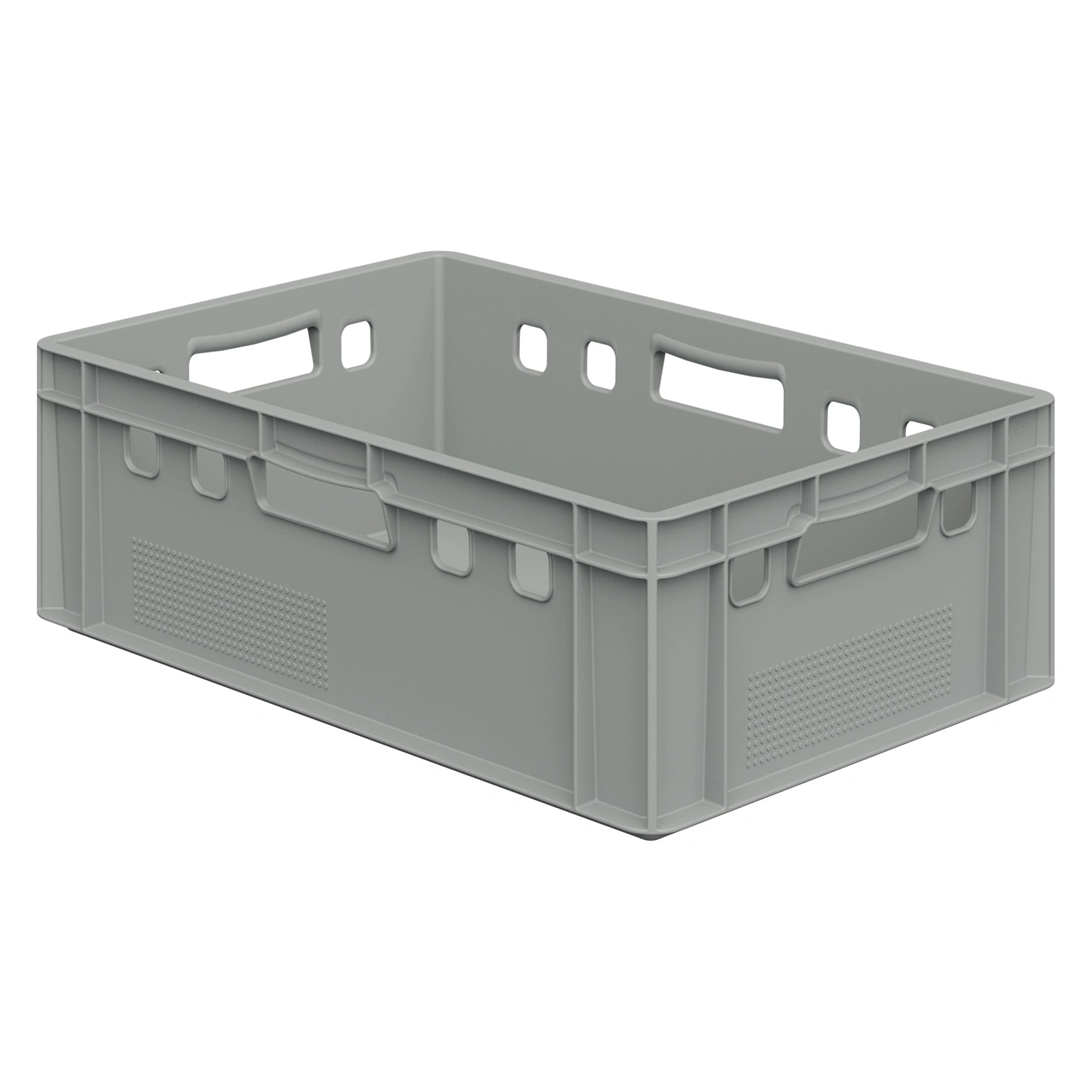 Пищевой ящик универсальный FK-6420 мм iPlast светло-серый со сплошными стенками и дном
