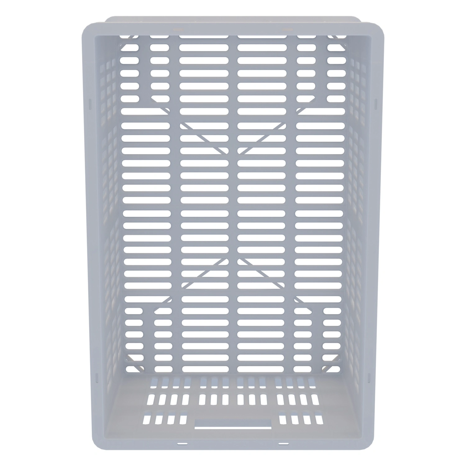 Пищевой ящик универсальный 600х400х259 мм iPlast белый с перфорированными стенками и дном