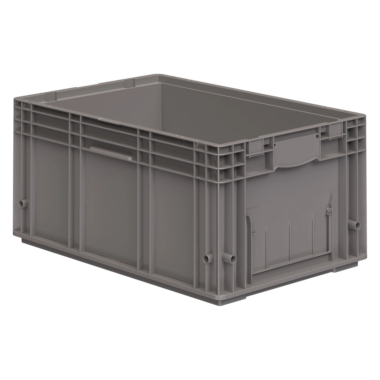 Ящик RL-KLT 6280 594х396х280 мм iPlast серый с дренажными отверстиями в дне Ящик RL-KLT 6280 594х396х280 мм iPlast серый с дренажными отверстиями в дне