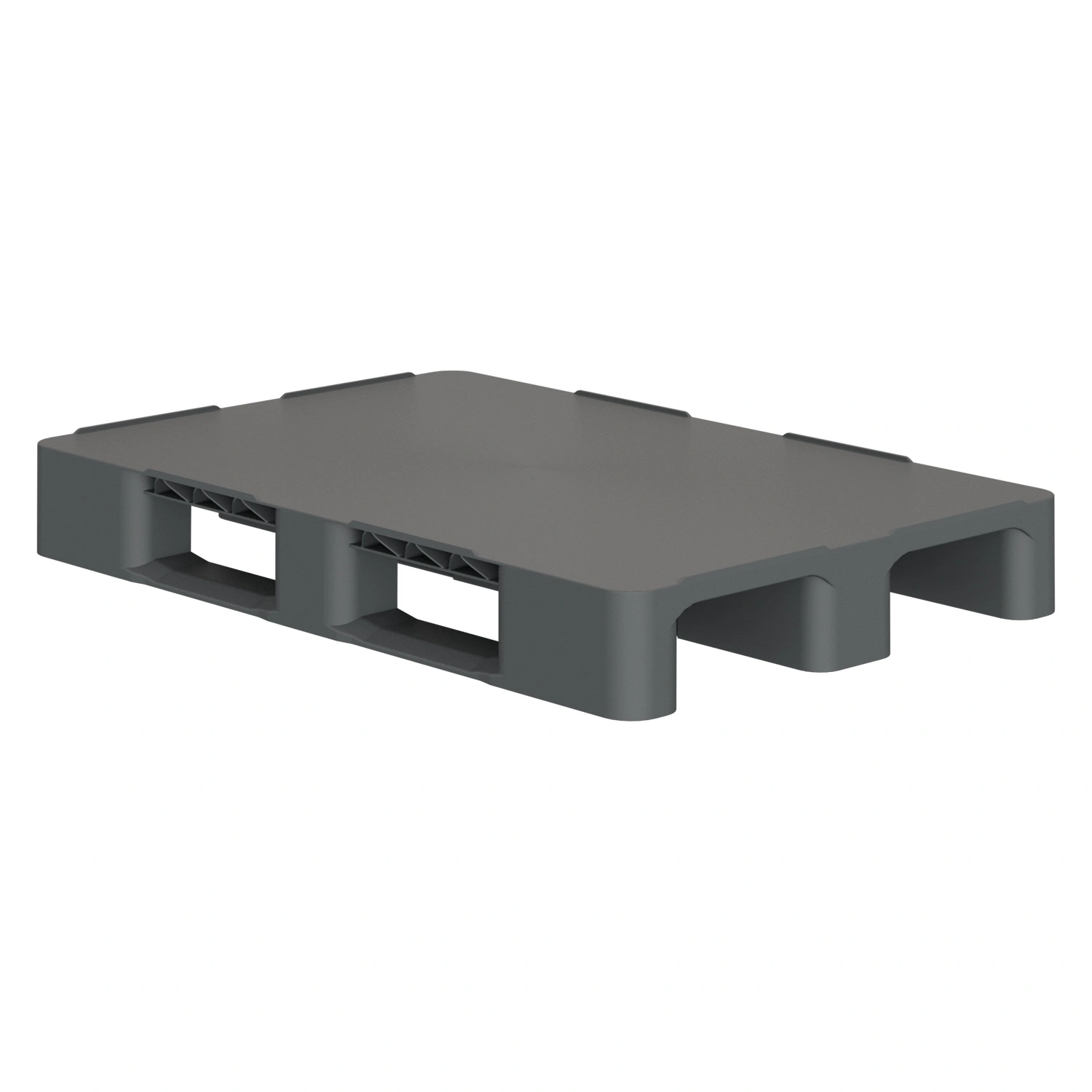 Пластиковый паллет 1200х800х150 мм iPlast серый усиленный сплошной на 3 полозьях с бортиком