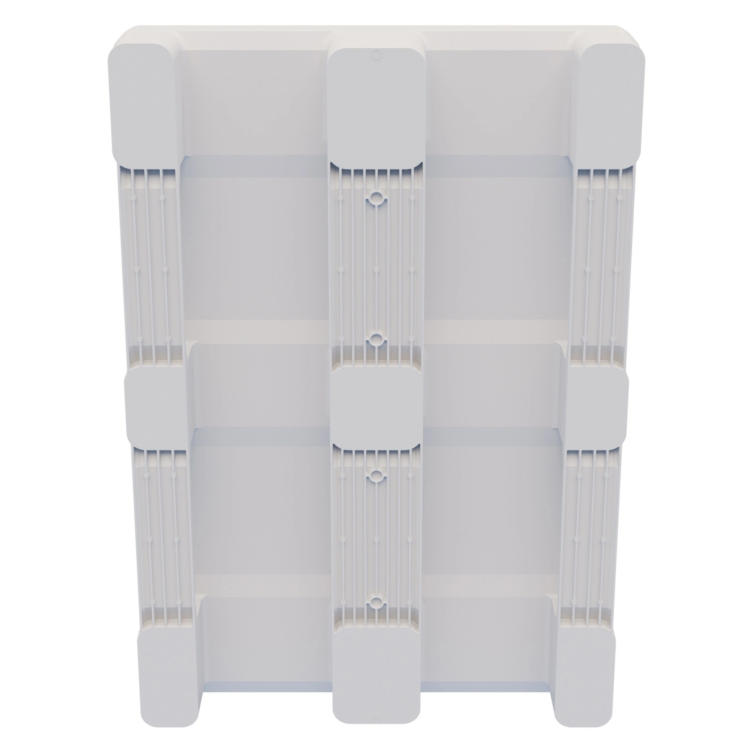 Пластиковый паллет 1200х800х152 мм iPlast белый сплошной на 3 полозьях гигиенический с бортиком