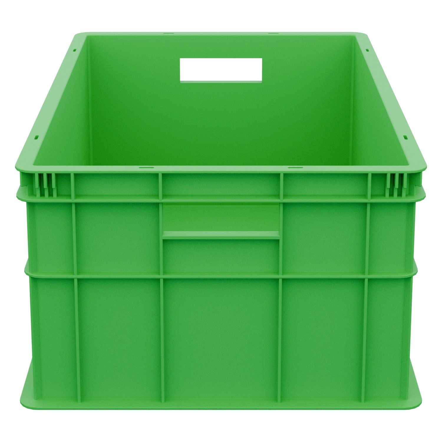 Пищевой ящик универсальный 600х400х259 мм iPlast салатовый ЭКО со сплошными стенками и дном