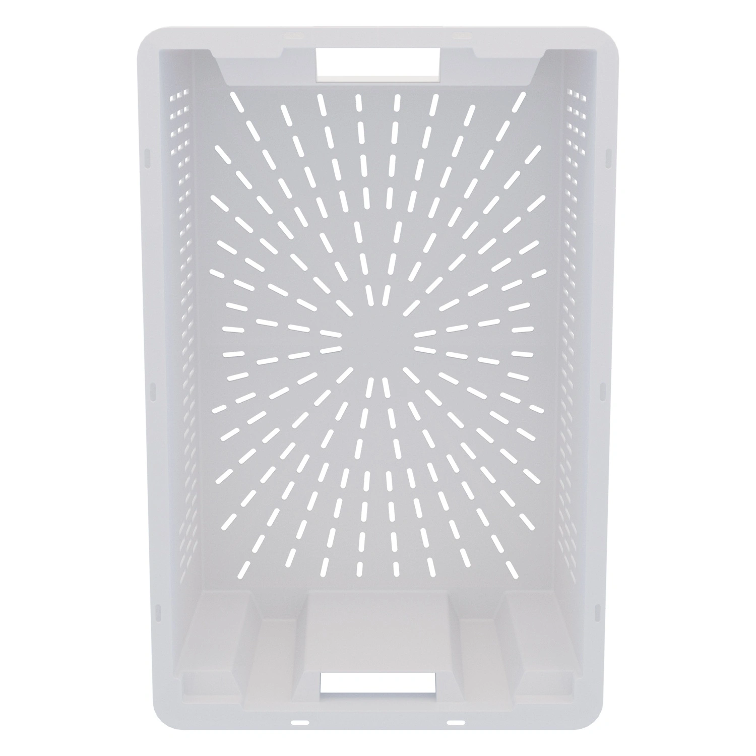 Пищевой ящик универсальный 600х400х200 мм iPlast белый с перфорированными стенками и дном