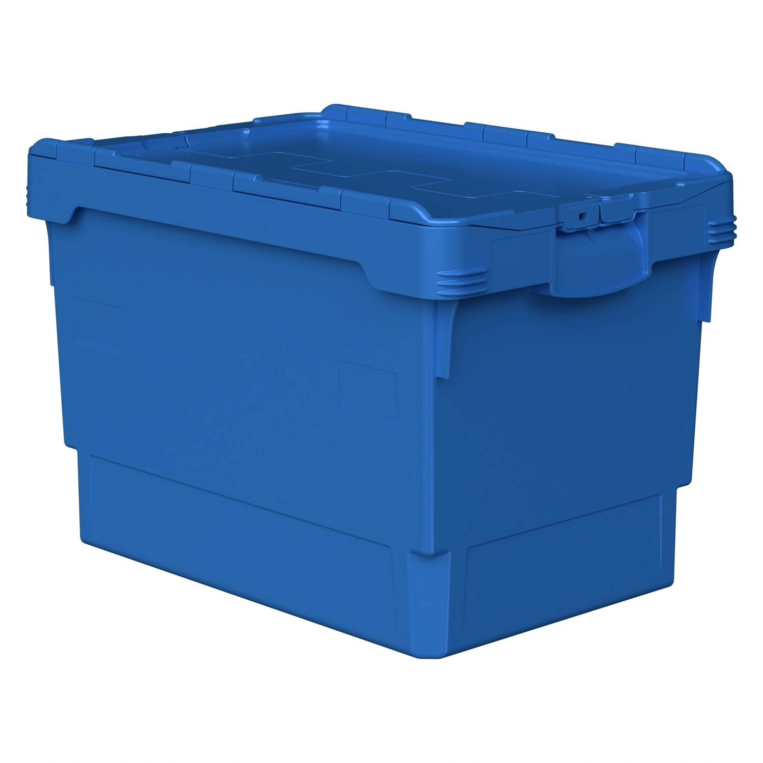 Вкладываемый контейнер INSTORE KV-6437 600х400х390 мм iPlast голубой со сплошным дном и распашной крышкой