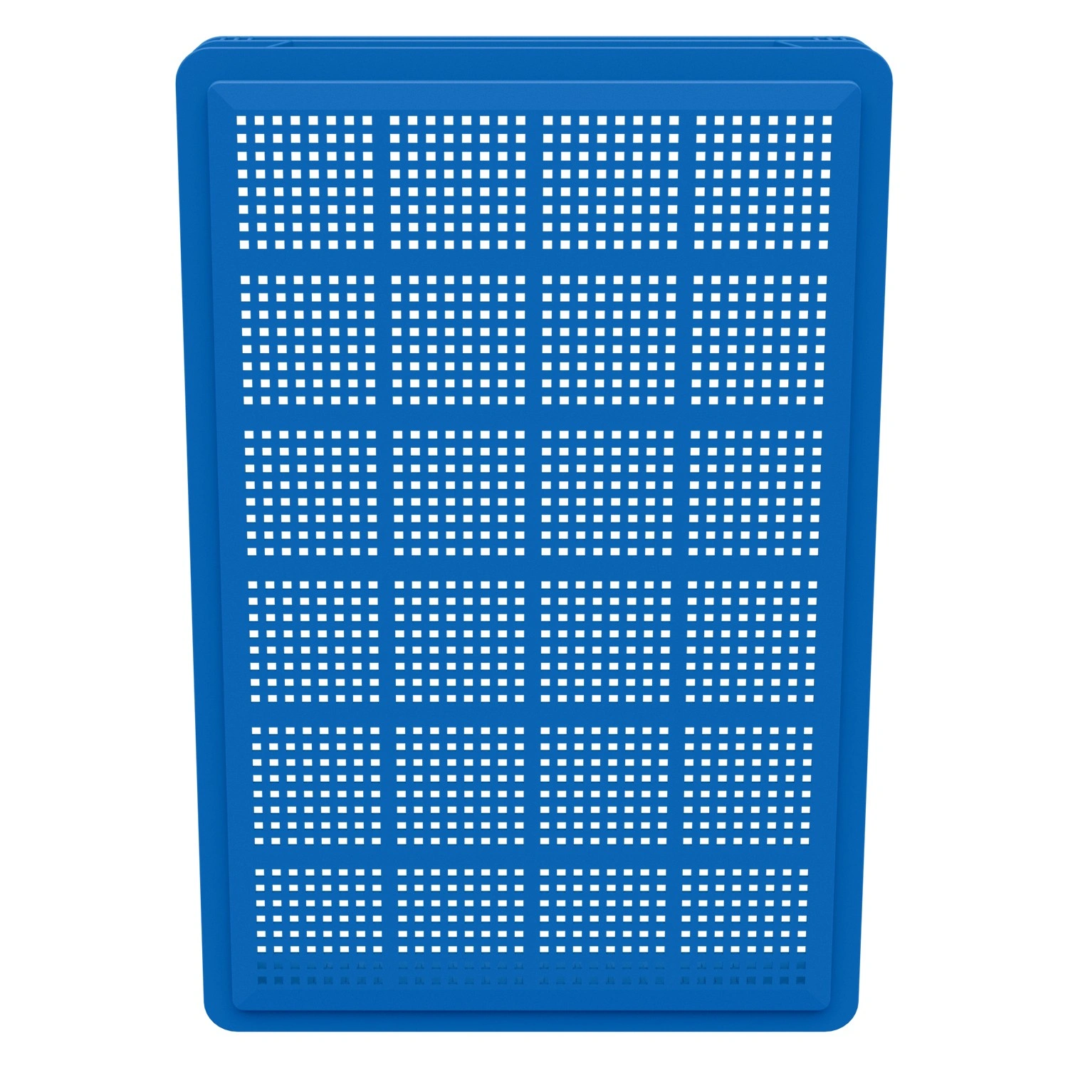 Пищевой ящик универсальный 600х400х75 мм iPlast синий ЭКО с перфорированными стенками и дном