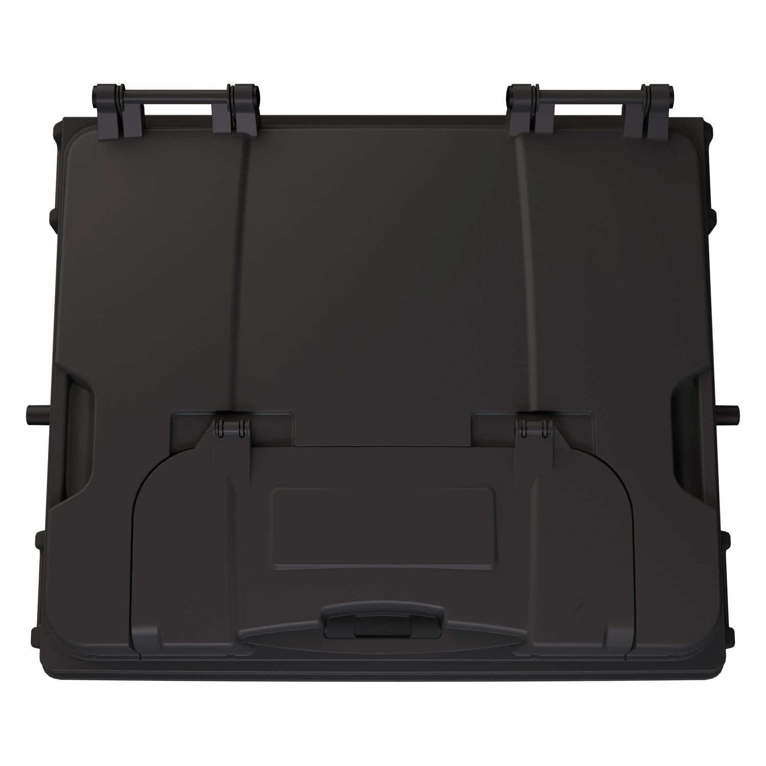 Мусорный контейнер 1100 л iPlast тёмно-серый 4-колёсный с тёмно-серой крышкой TwinLid