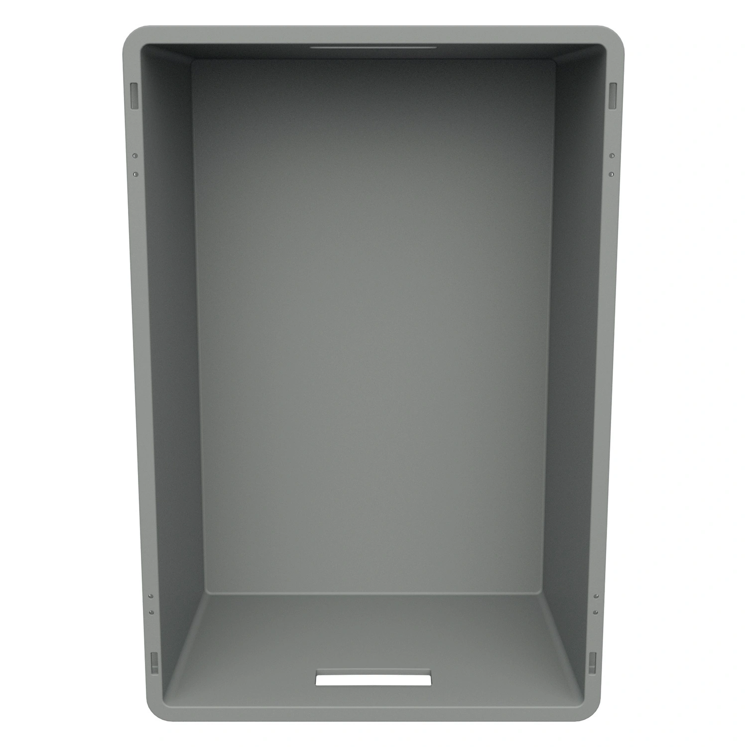 Евроконтейнер ЕС-6422.1 600х400х220 мм iPlast светло-серый со сплошным дном, открытыми ручками