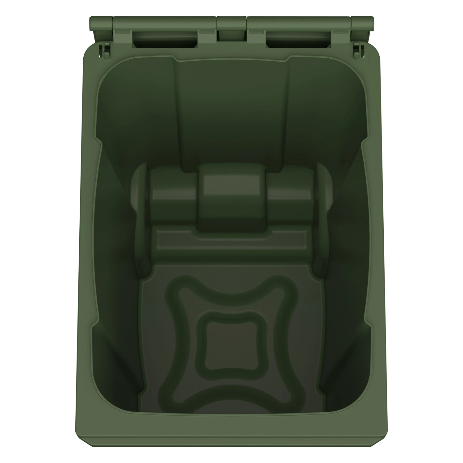 Мусорный контейнер 360 л iPlast зелёный 2-колёсный (д. 300 мм) с зелёной крышкой