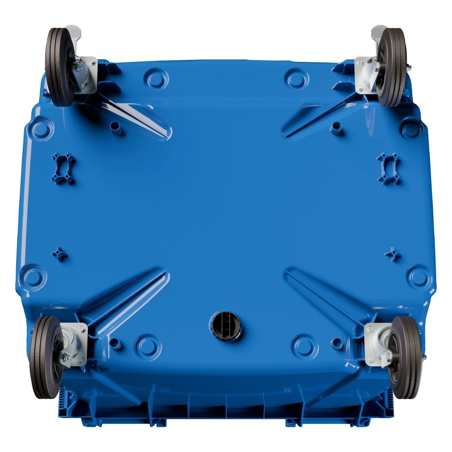 Мусорный контейнер 1100 л iPlast синий 4-колёсный с синей крышкой N2 (20.807.2)