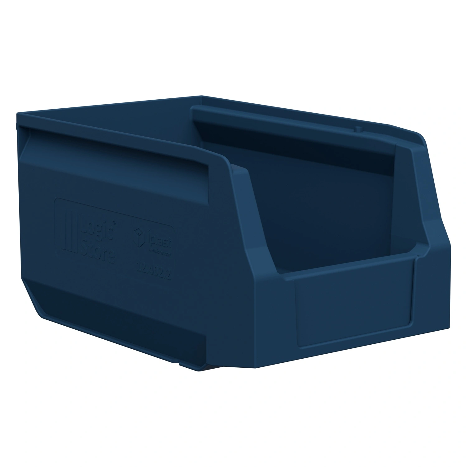 Складской лоток Logic Store 250х150х130 мм iPlast синий индиго с наклейкой 50х70 мм сбоку