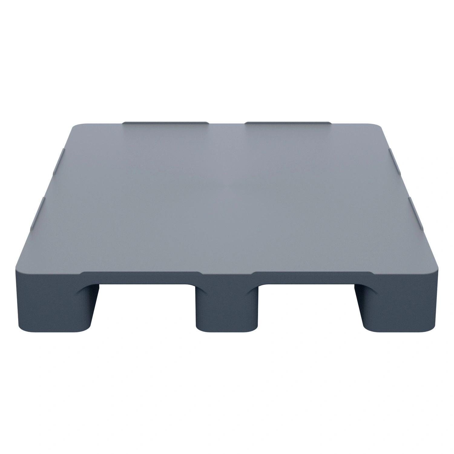 Пластиковый паллет 1200х1000х150 мм iPlast серый сплошной на 2 полозьях с бортиком