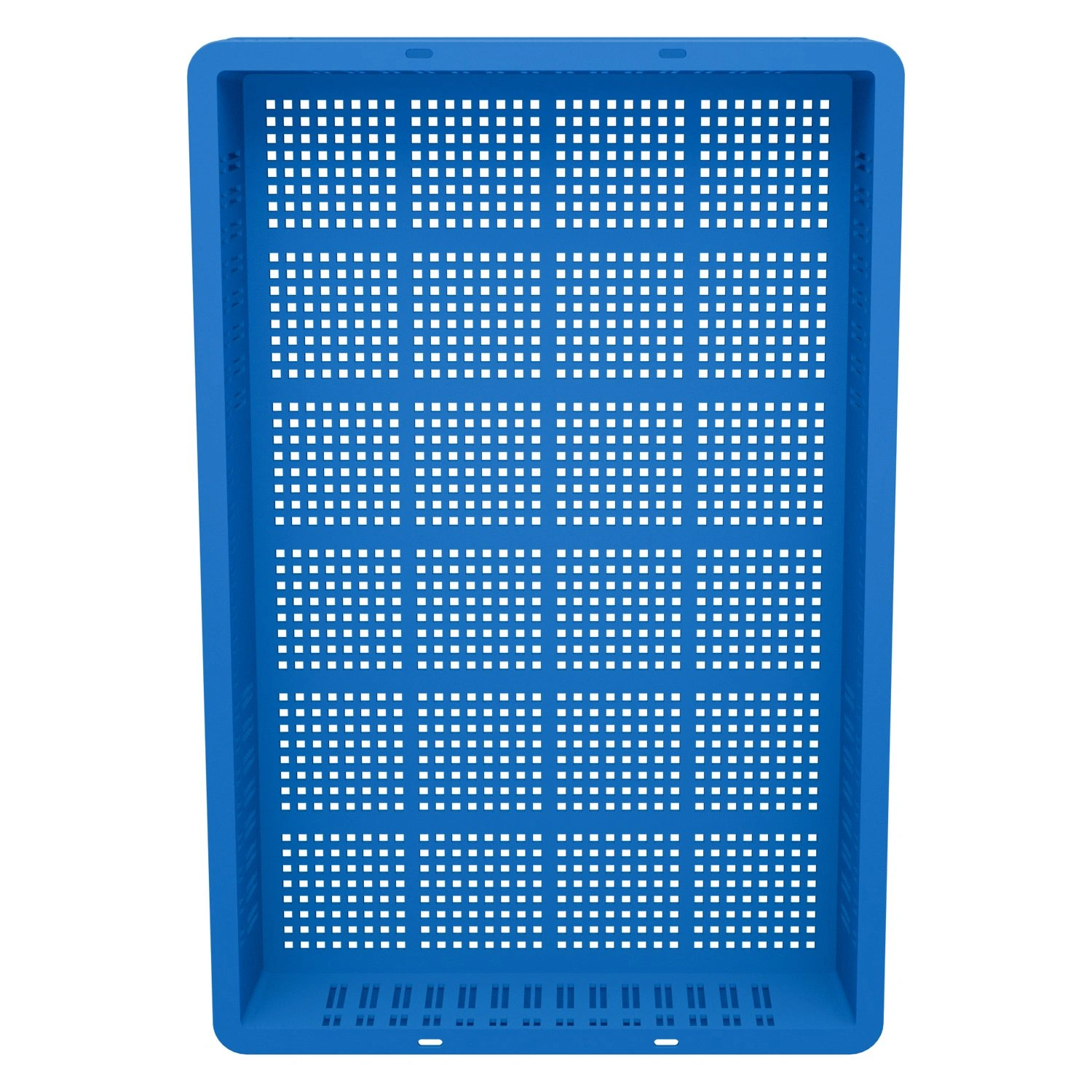 Пищевой ящик универсальный 600х400х75 мм iPlast синий ЭКО с перфорированными стенками и дном