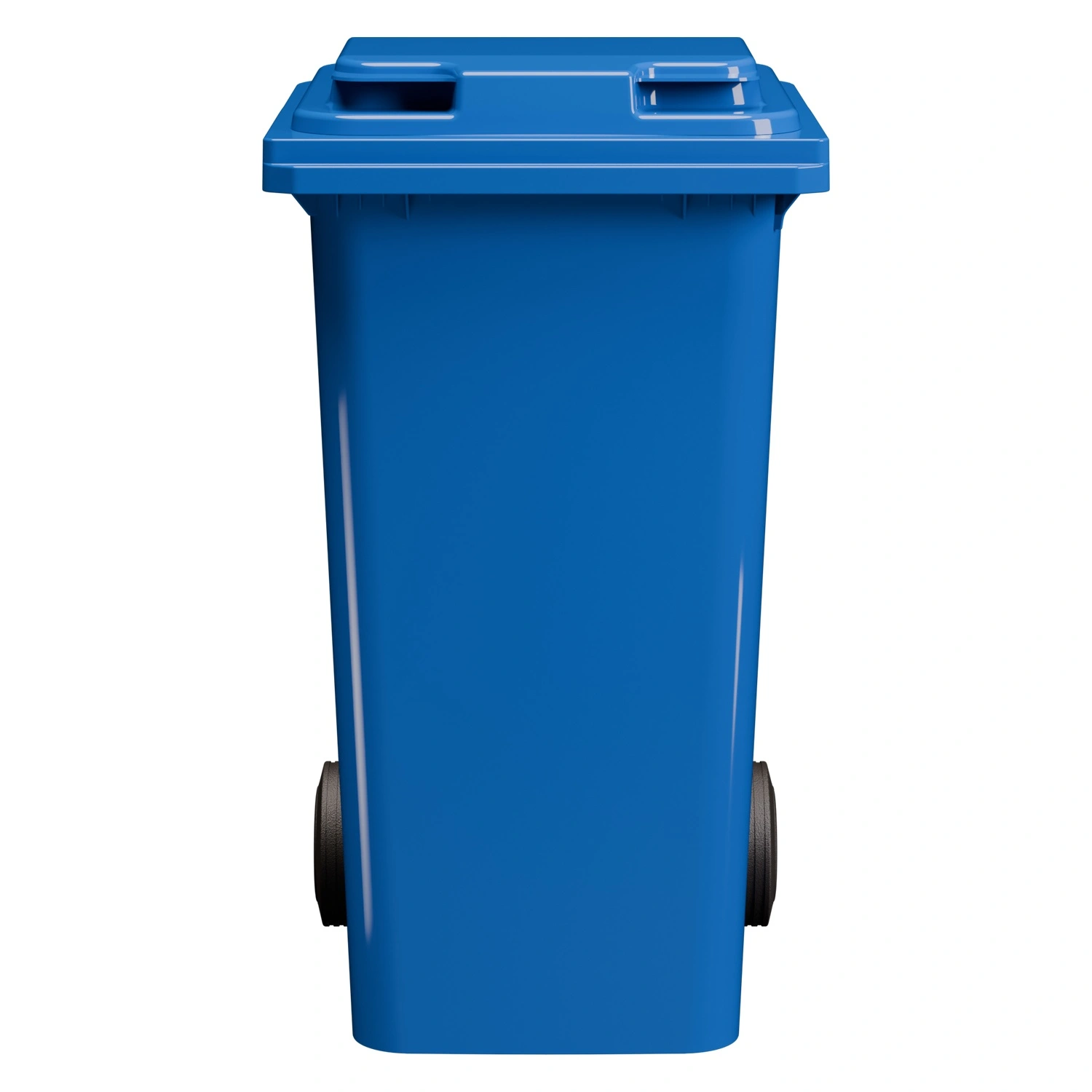 Мусорный контейнер 240 л iPlast синий 2-колёсный (д. 200 мм) с синей полипропиленовой крышкой