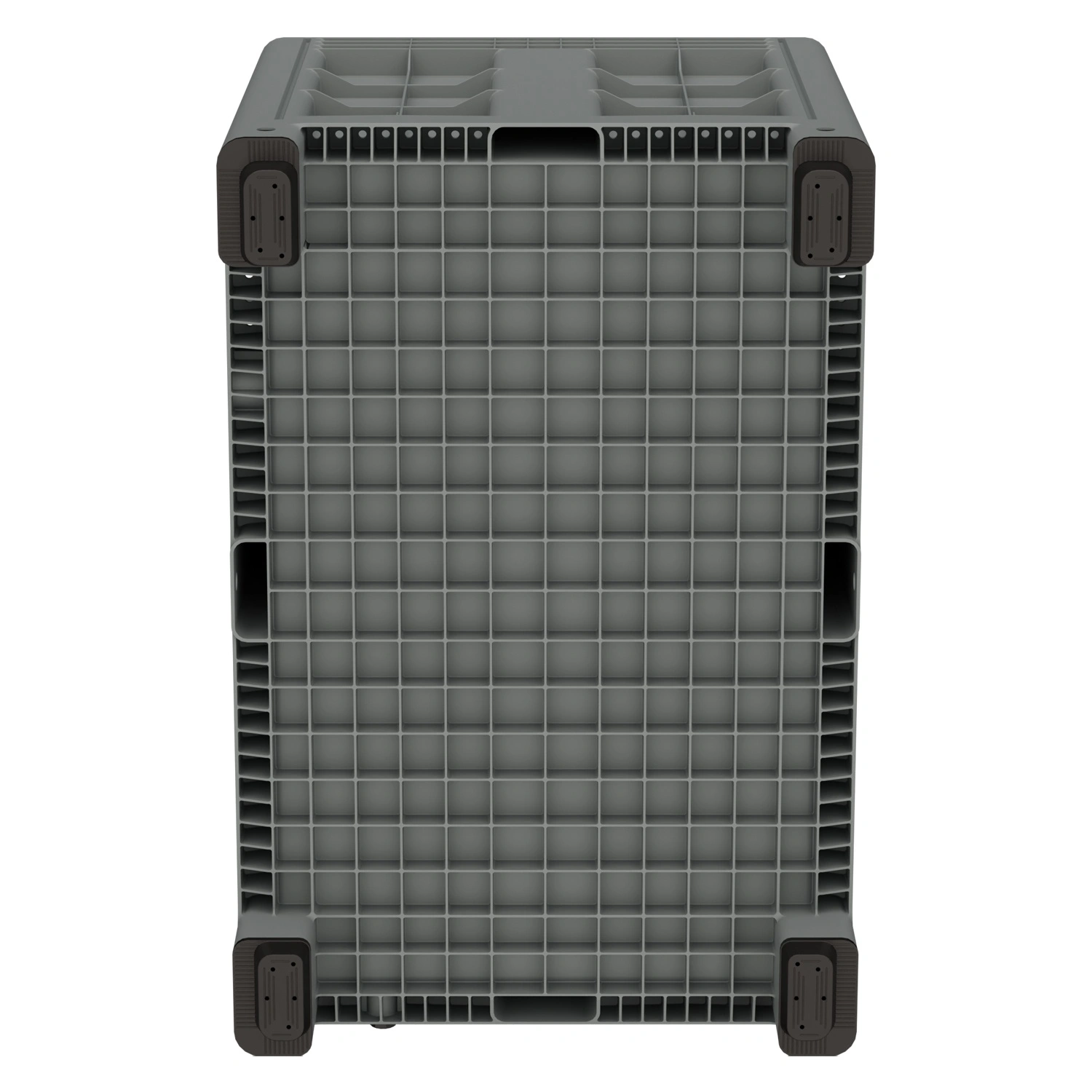 Большой контейнер 1200х800х800 мм iPlast iBOX светло-серый со сплош. стенками и дном, на ножках с пробкой 2 дюйма