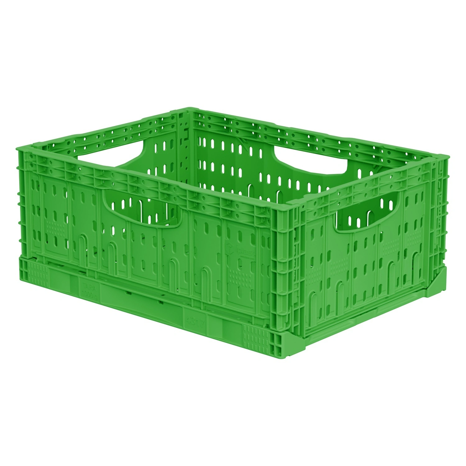 Складной ящик FC-4317 400х300х170 мм iPlast салатовый перфорированный