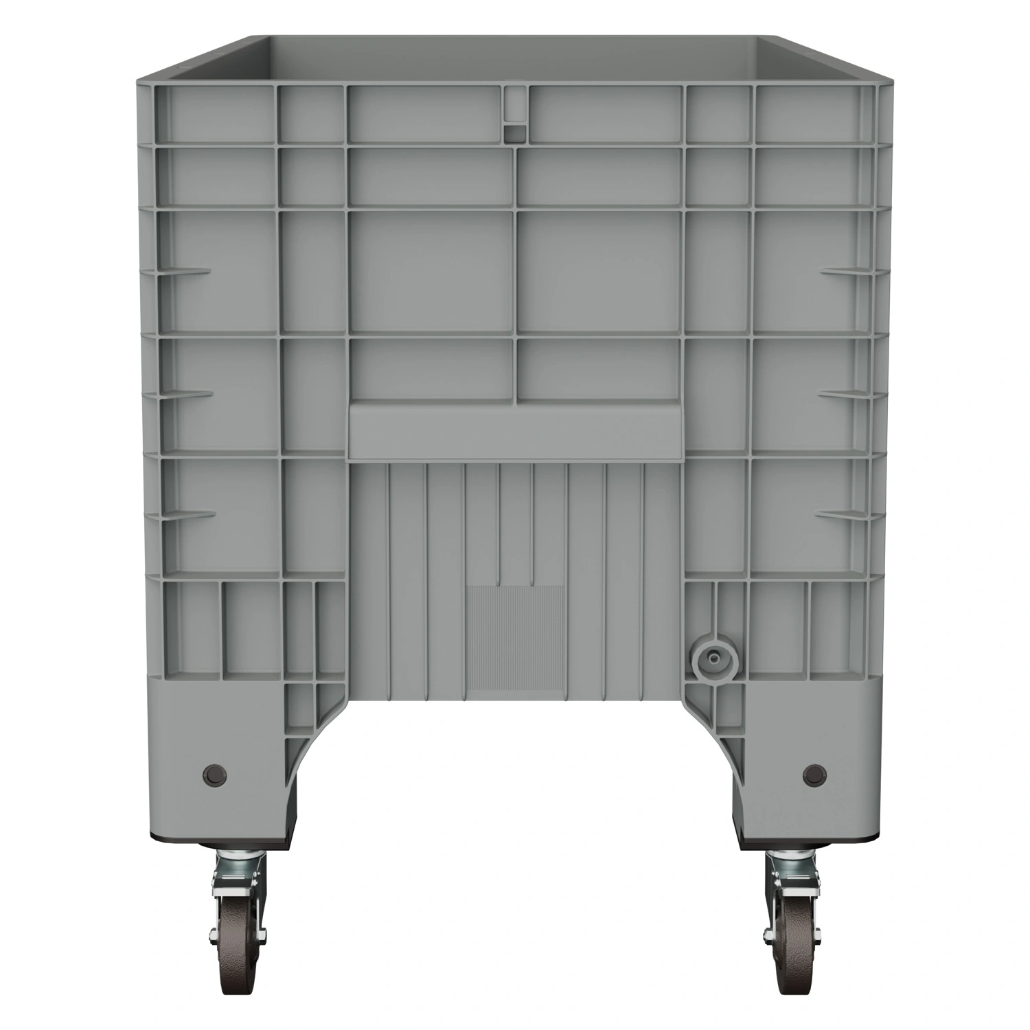 Большой контейнер 1020x640x810 мм iPlast iBOX светло-серый со сплошными стенками и дном, на колёсах