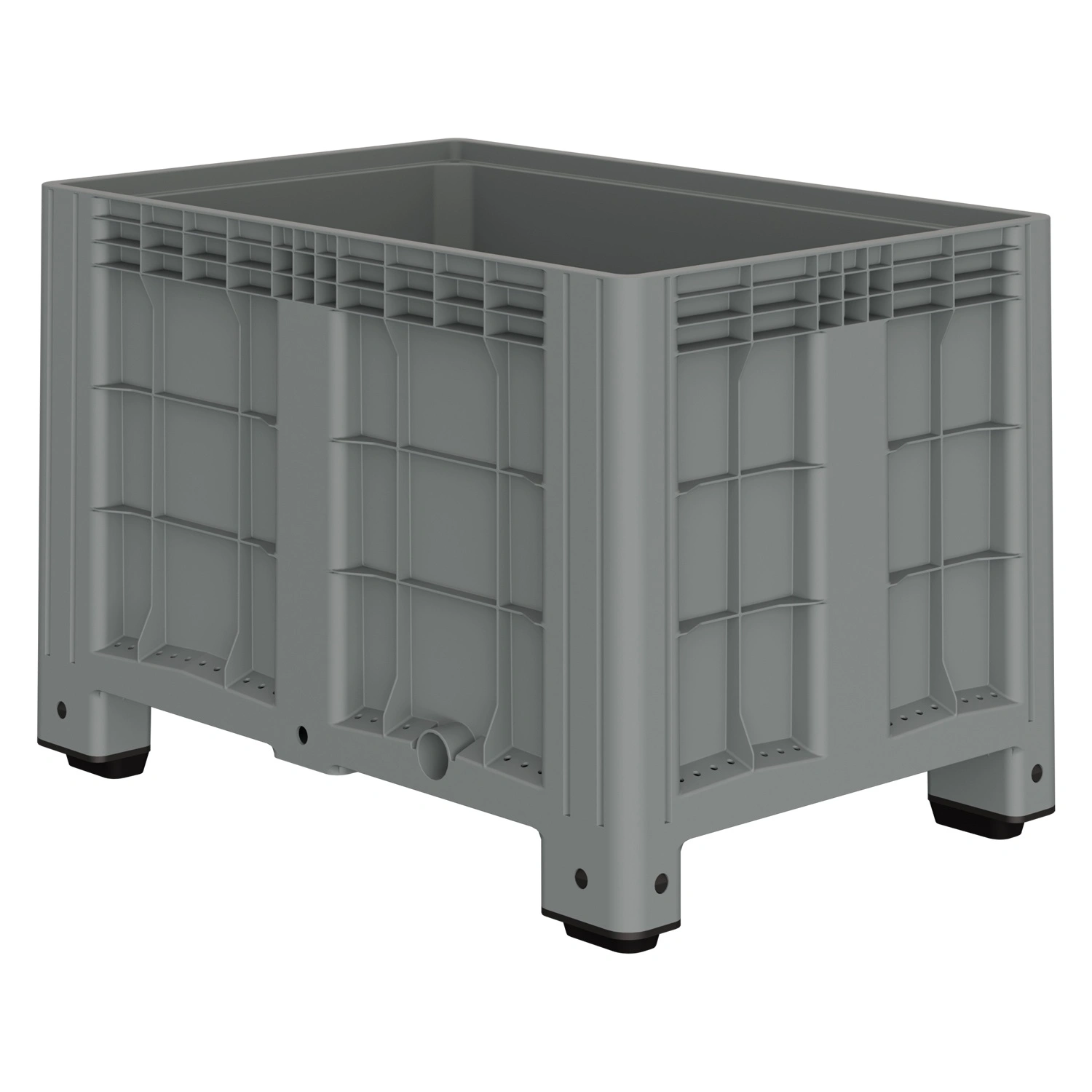 Большой контейнер 1200х800х800 мм iPlast iBOX светло-серый со сплошными стенками и дном, на ножках