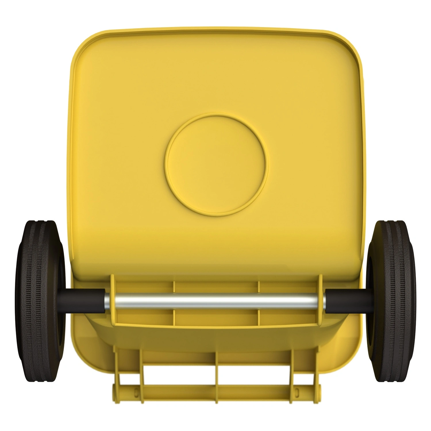 Мусорный контейнер 120 л iPlast жёлтый 2-колёсный (д. 200 мм) с жёлтой крышкой