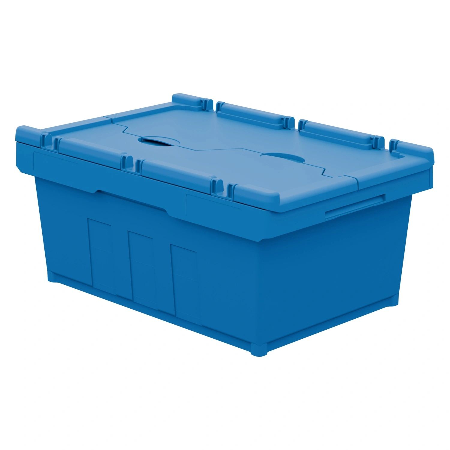 Вкладываемый контейнер INSTORE KVR-6422 600х400х245 мм iPlast голубой с усиленным дном и распашной крышкой