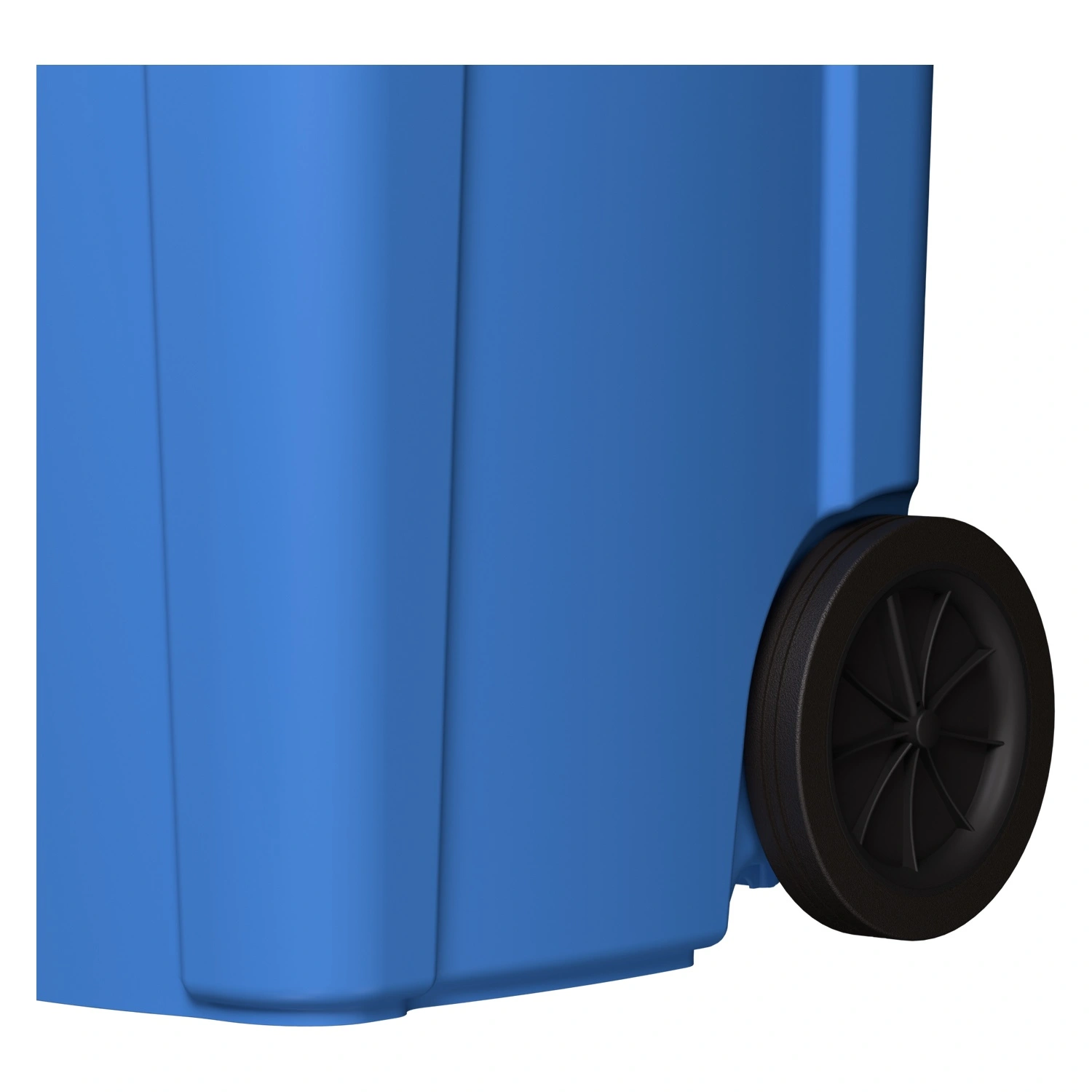 Мусорный контейнер 360 л iPlast тёмно-голубой 2-колёсный (д. 300 мм) с тёмно-голубой крышкой