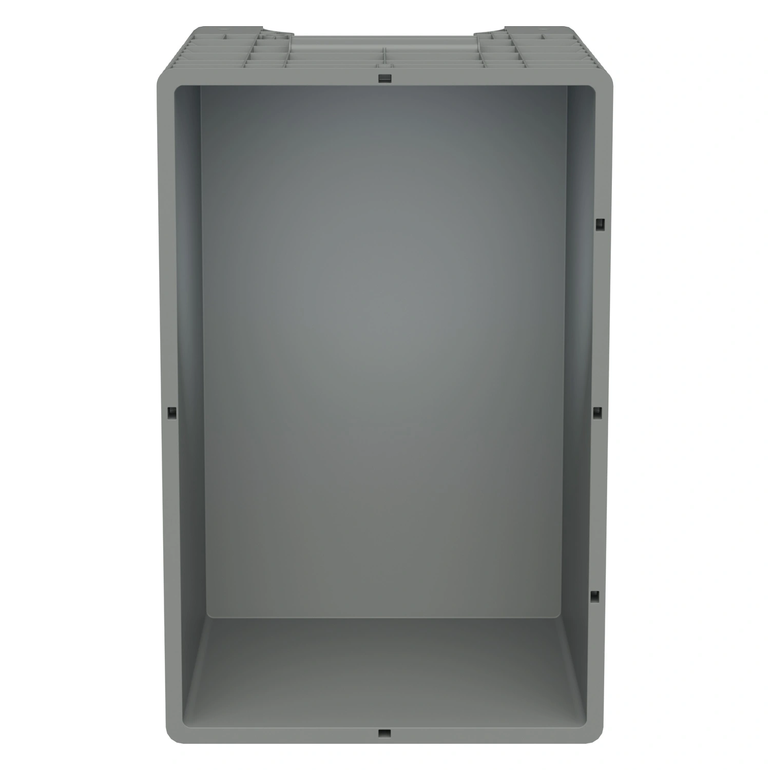 Большой контейнер 1020х640х675 мм iPlast iBOX светло-серый со сплош. стенками и дном, на ножках с пробкой 1 дюйм