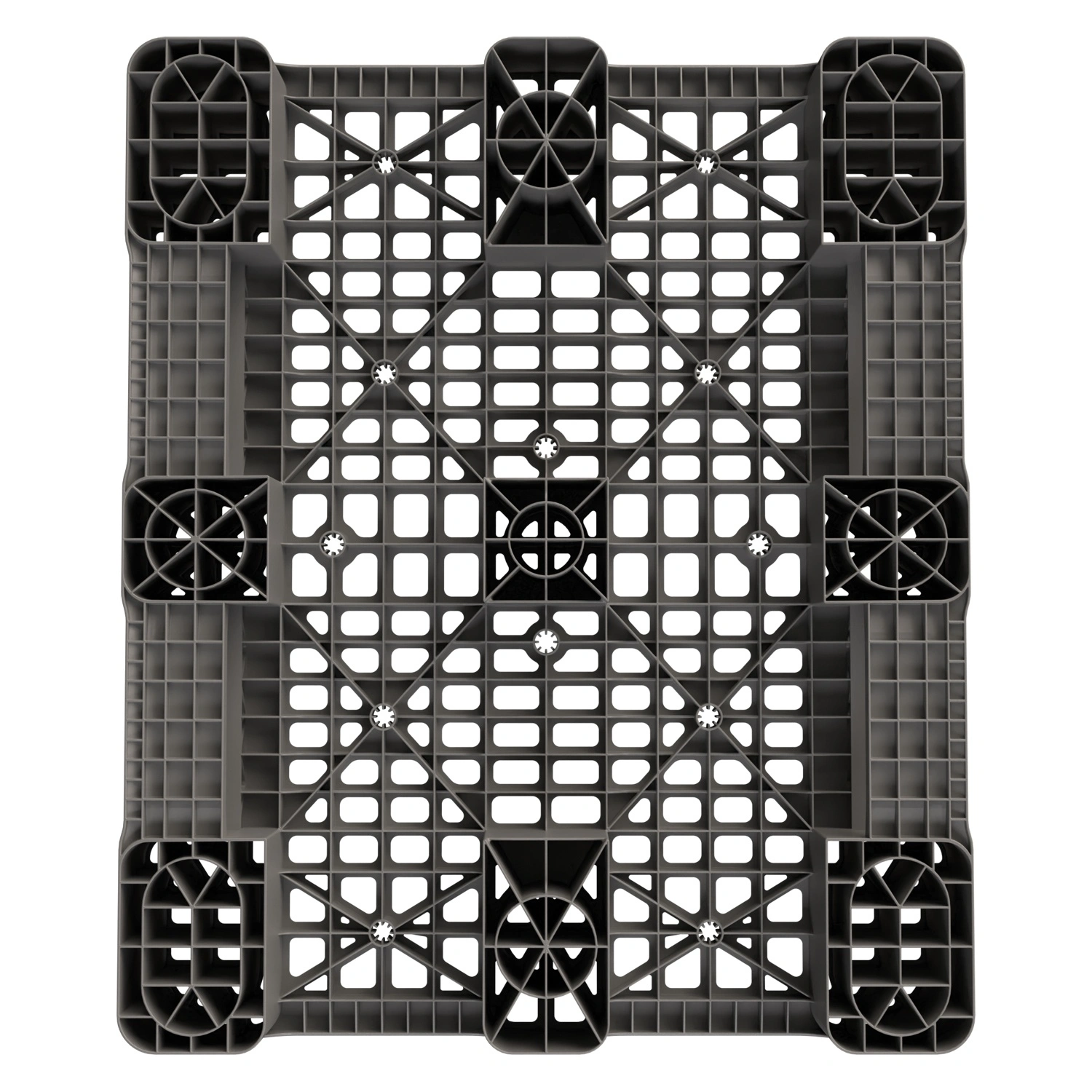 Пластиковый паллет 1200x1000x150 мм iPlast серый перфорированный на 2 полозьях с бортиком Пластиковый паллет 1200x1000x150 мм iPlast серый перфорированный на 2 полозьях с бортиком