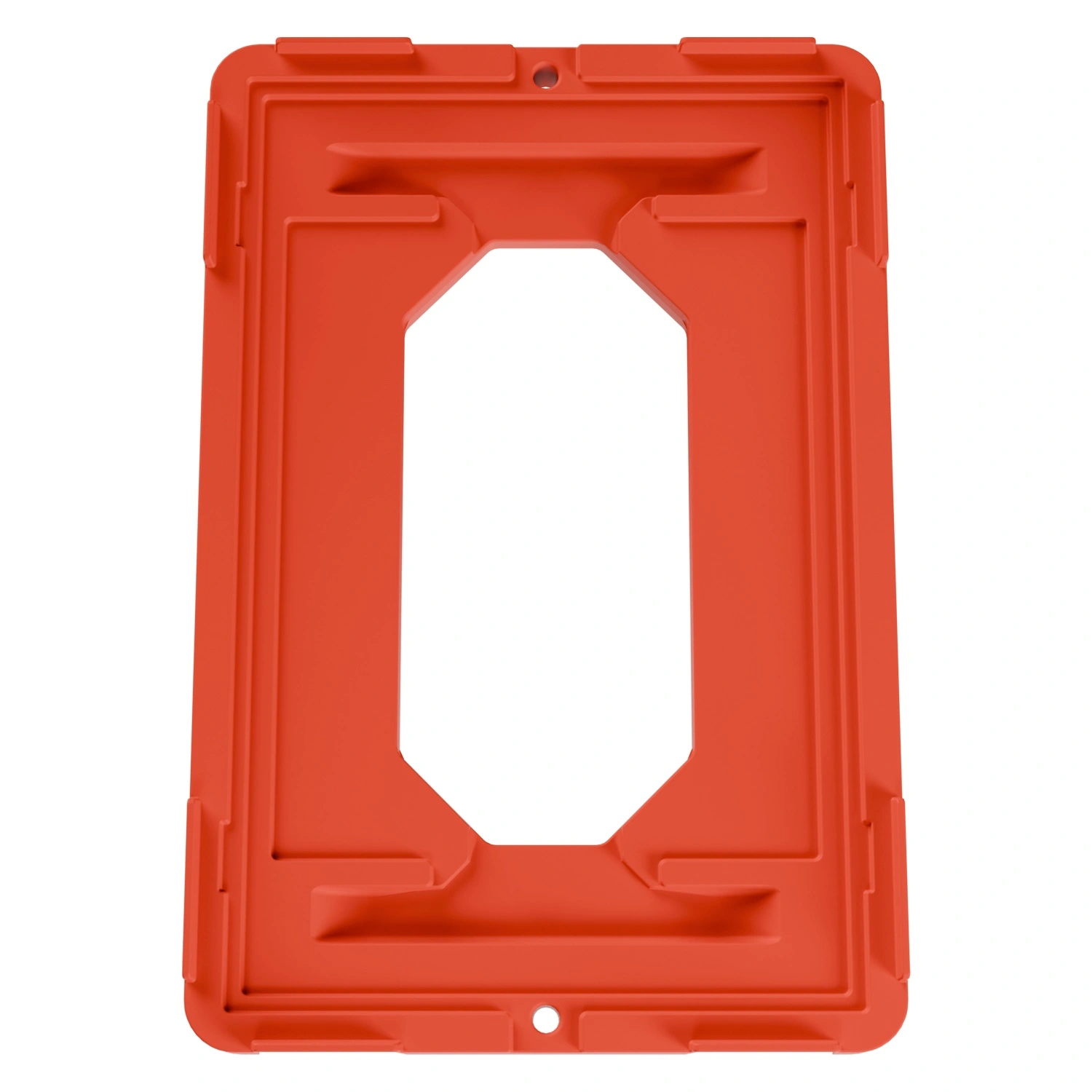 Складская тележка 620х420х185 мм iPlast красная 4-колёсн. (2 колеса с тормозом) с отверст. и 2 трубами усил.