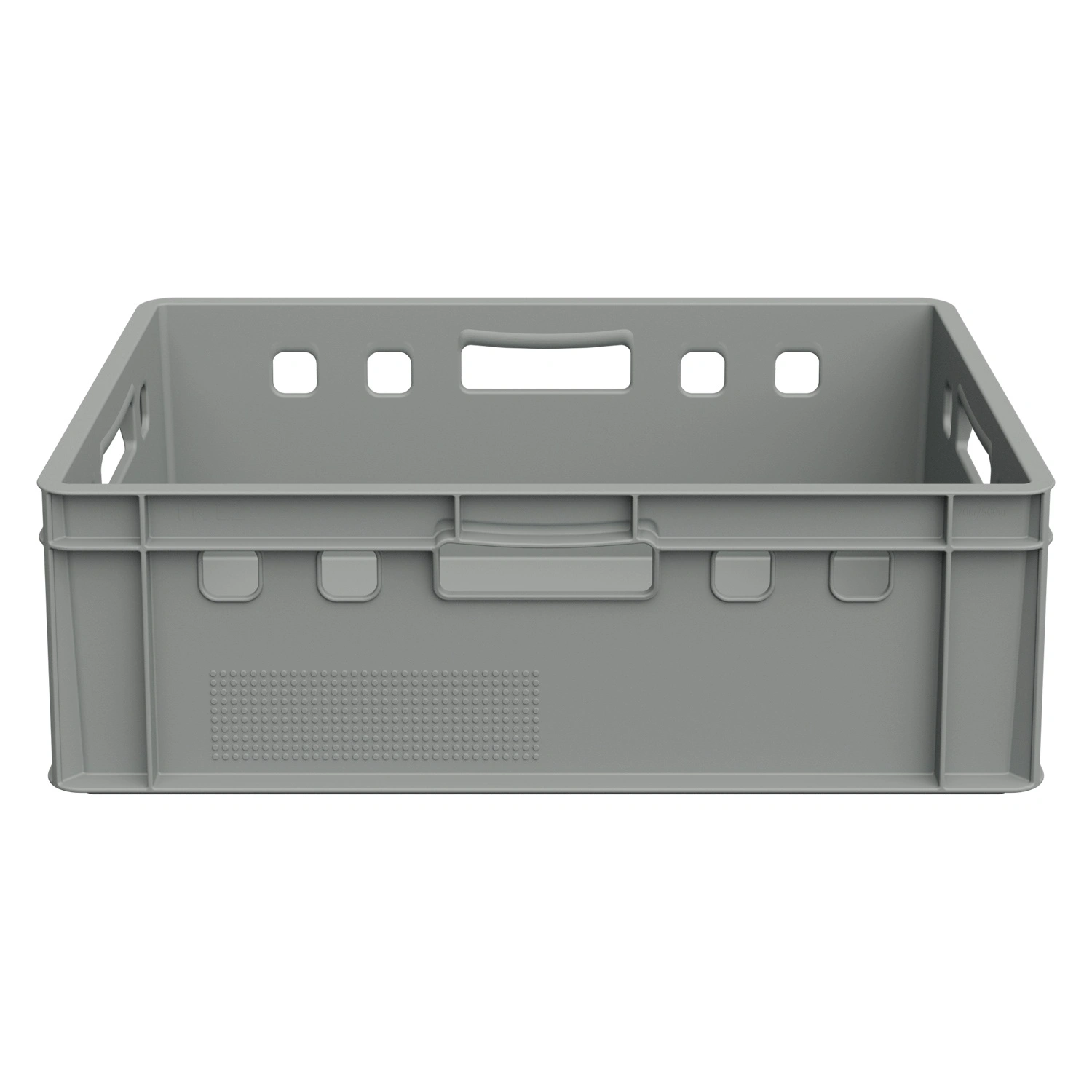 Пищевой ящик универсальный FK-6420 мм iPlast светло-серый со сплошными стенками и дном