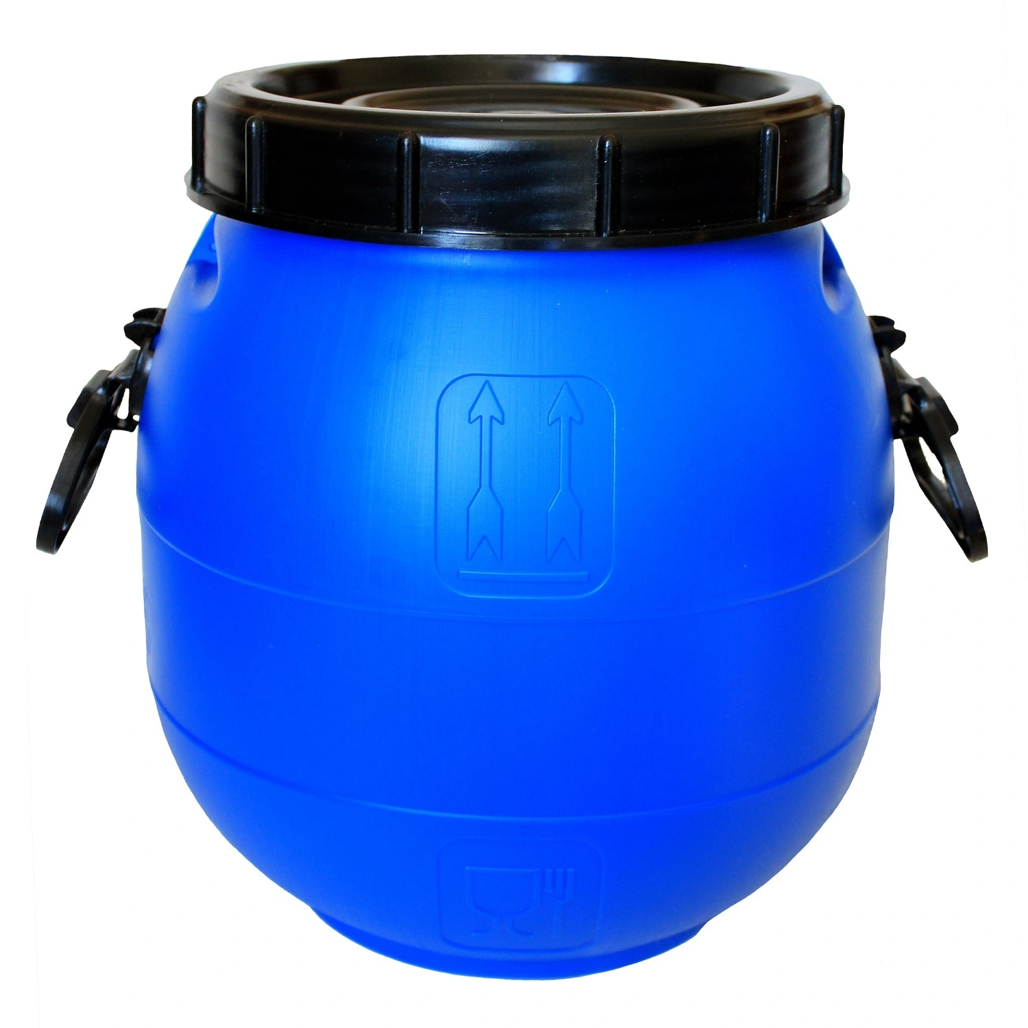 Пластиковая бочка 30 л синяя с резьбовой крышкой