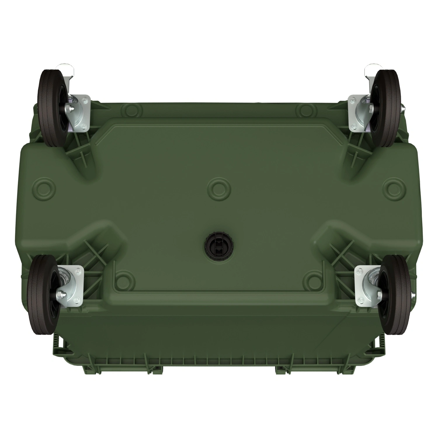 Мусорный контейнер 770 л iPlast зелёный 4-колёсный с зелёной крышкой и мини-крышкой
