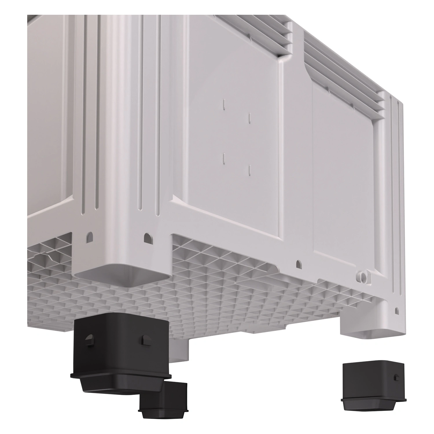 Большой контейнер 1130x1130x760 мм iPlast iBOX светло-серый со сплошными стенками и дном, на ножках