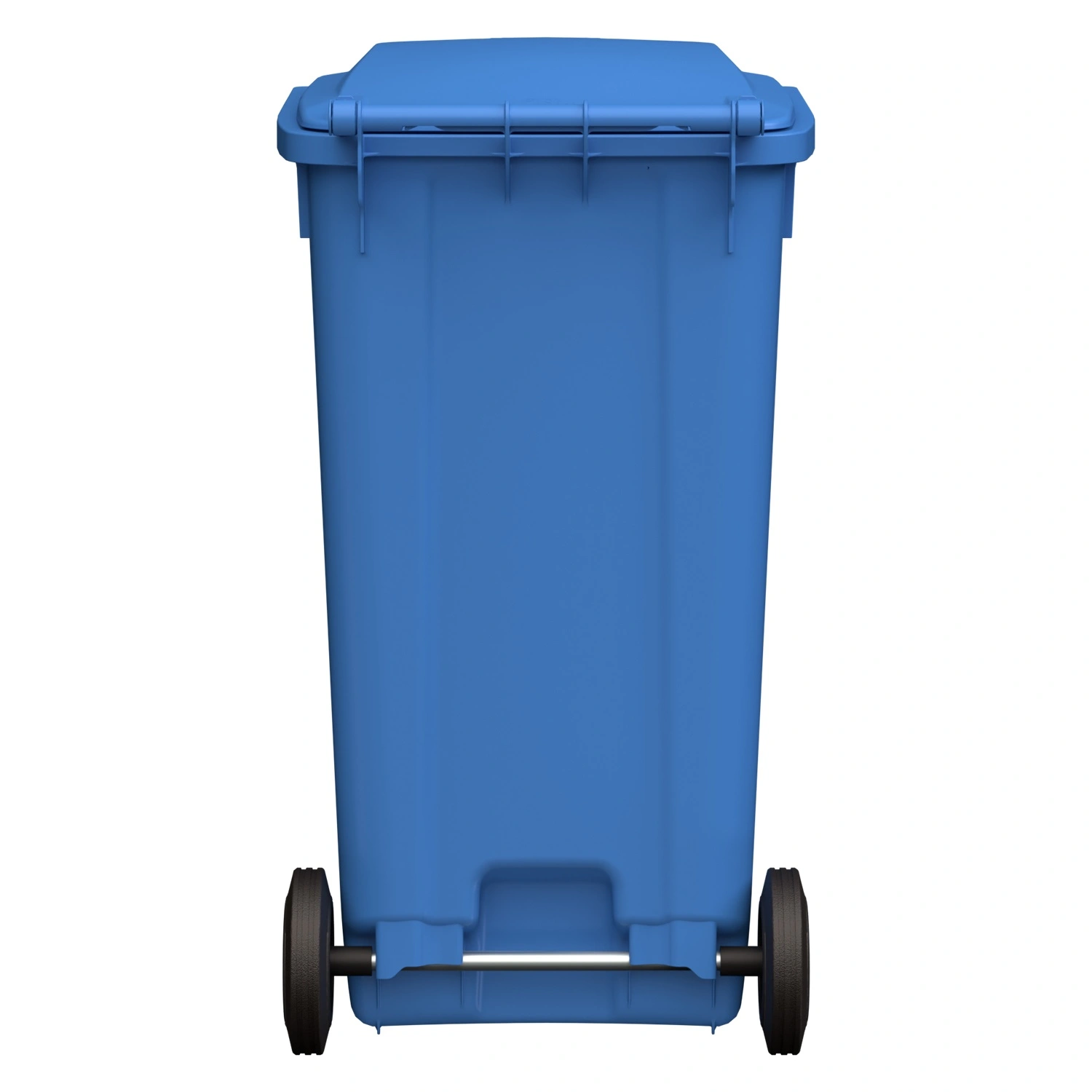 Мусорный контейнер 240 л iPlast тёмно-голубой 2-колёсный (д. 200 мм) с тёмно-голубой крышкой