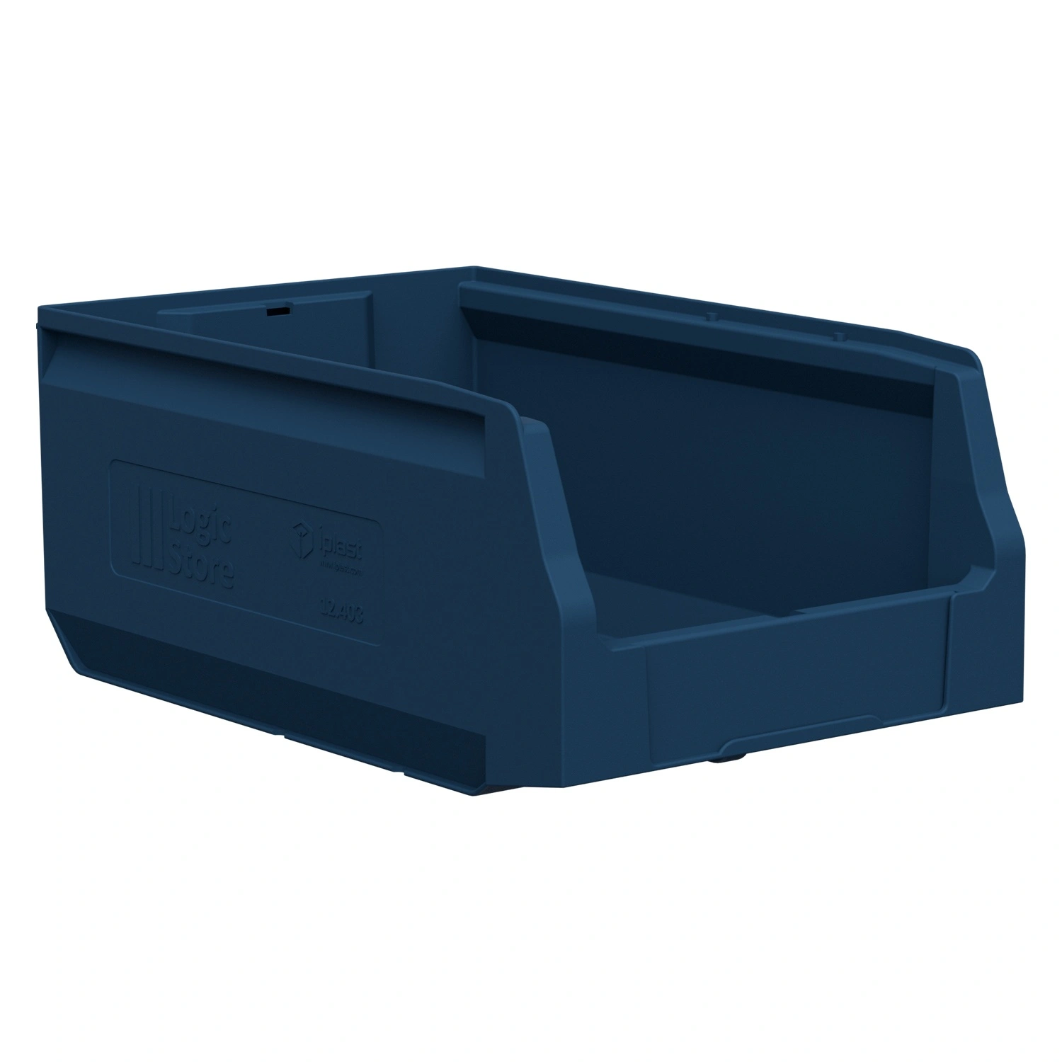 Складской лоток Logic Store 350x225x150 мм iPlast синий индиго с отверстиями для продольной перегородки