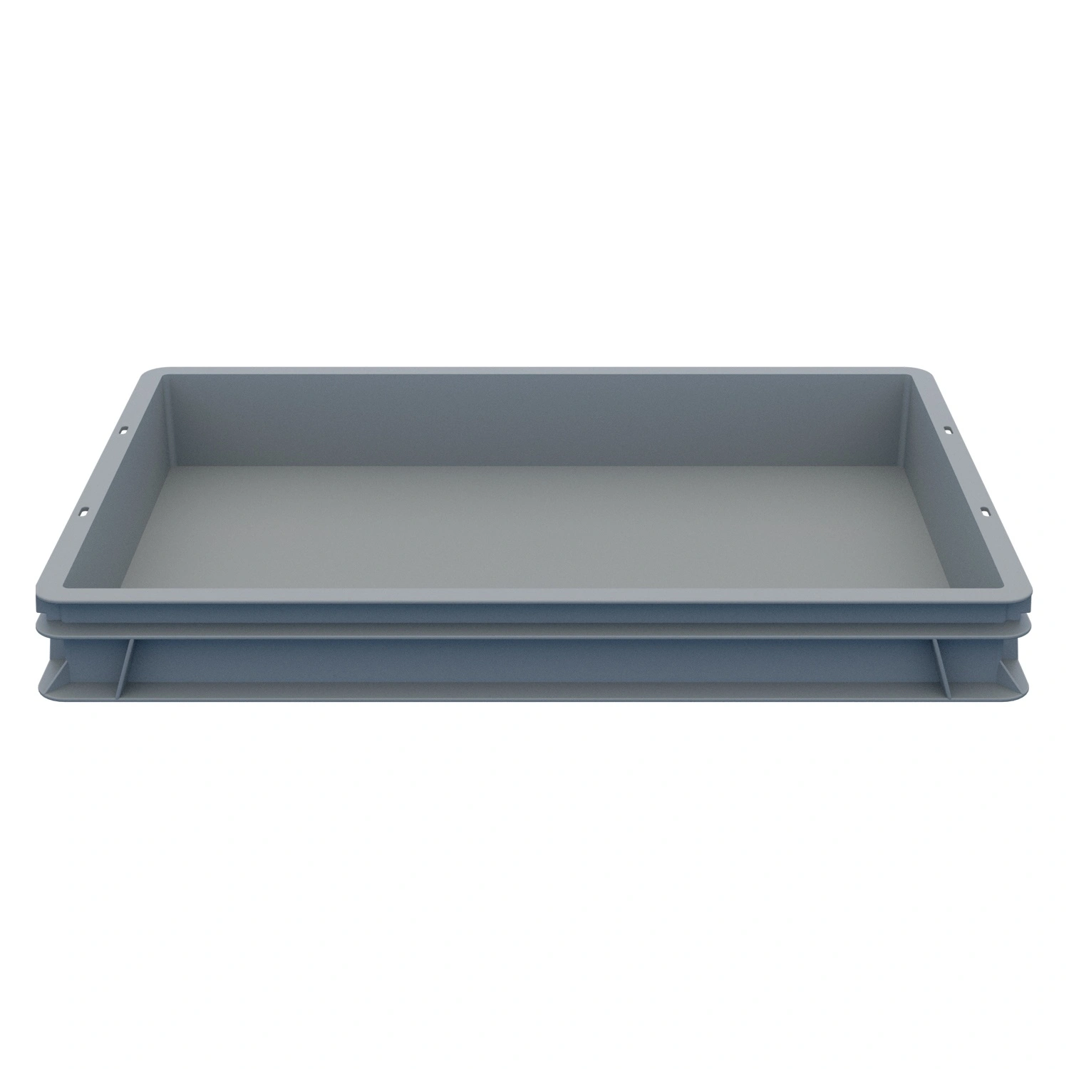 Пищевой ящик универсальный 600х400х75 мм iPlast светло-серый ЭКО со сплошными стенками и дном