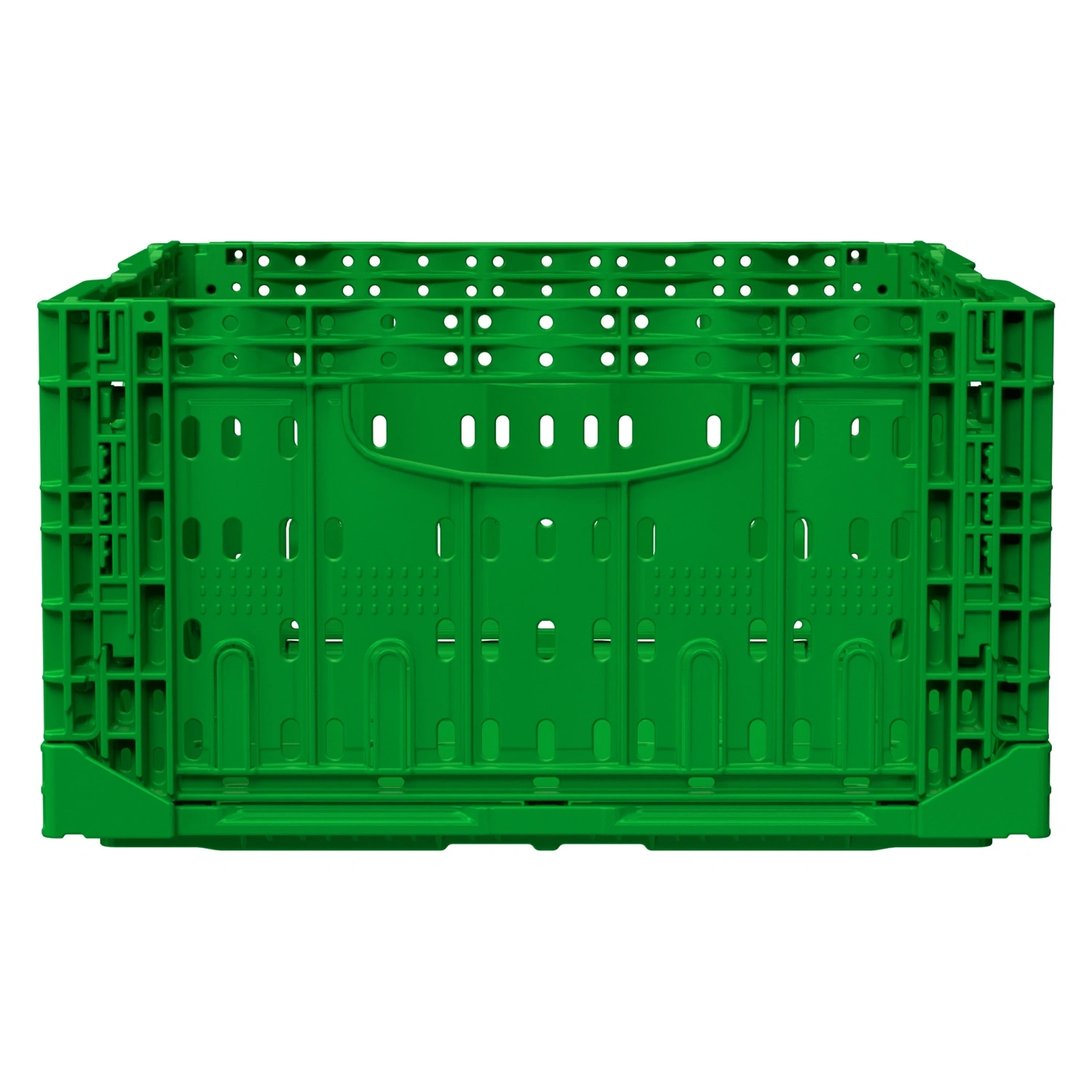 Складной ящик FC-4317 400х300х170 мм iPlast салатовый перфорированный Складной ящик FC-4317 400х300х170 мм iPlast салатовый перфорированный