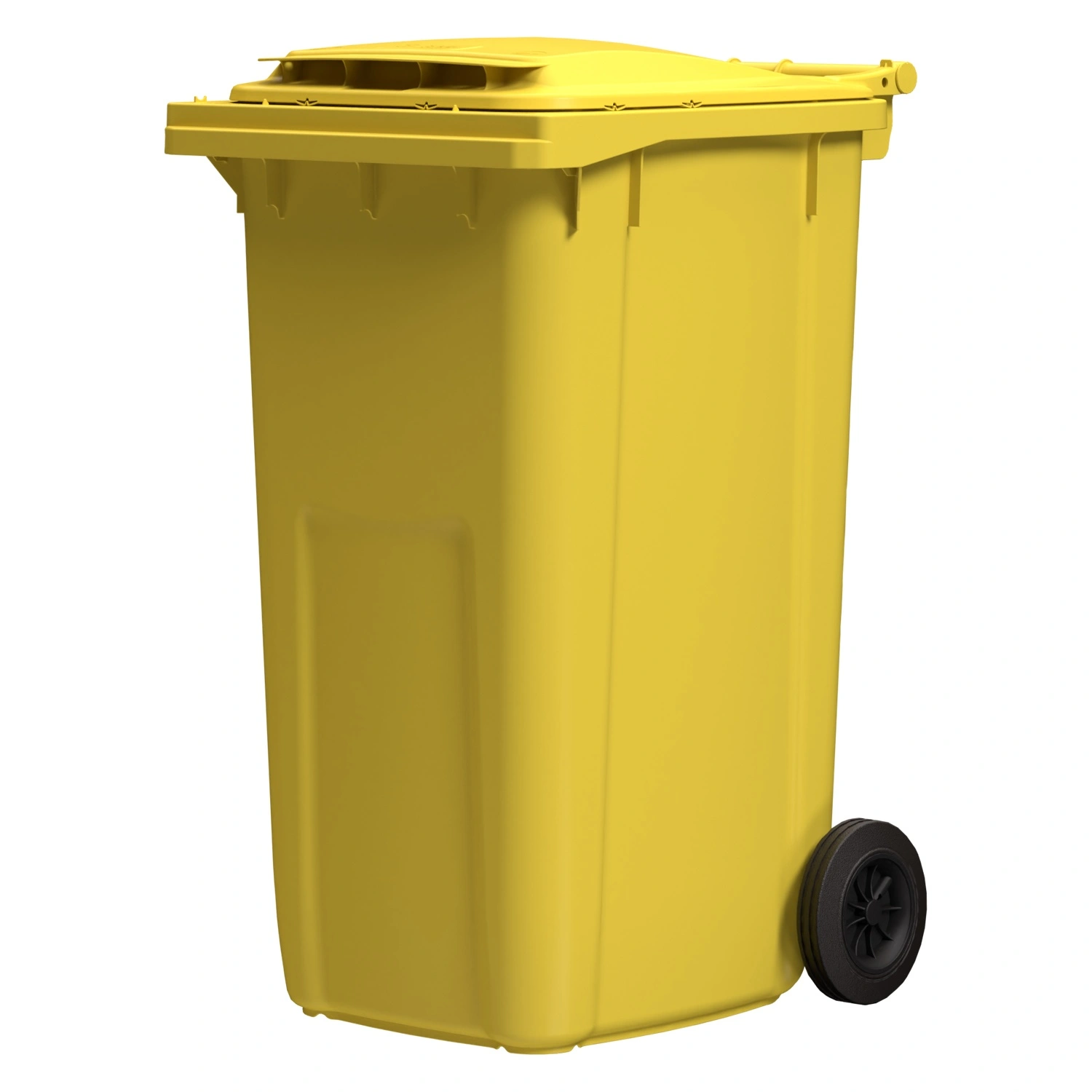 Мусорный контейнер 240 л iPlast жёлтый 2-колёсный (д. 200 мм) с жёлтой крышкой NEW (20.808) Мусорный контейнер 240 л iPlast жёлтый 2-колёсный (д. 200 мм) с жёлтой крышкой NEW (20.808)