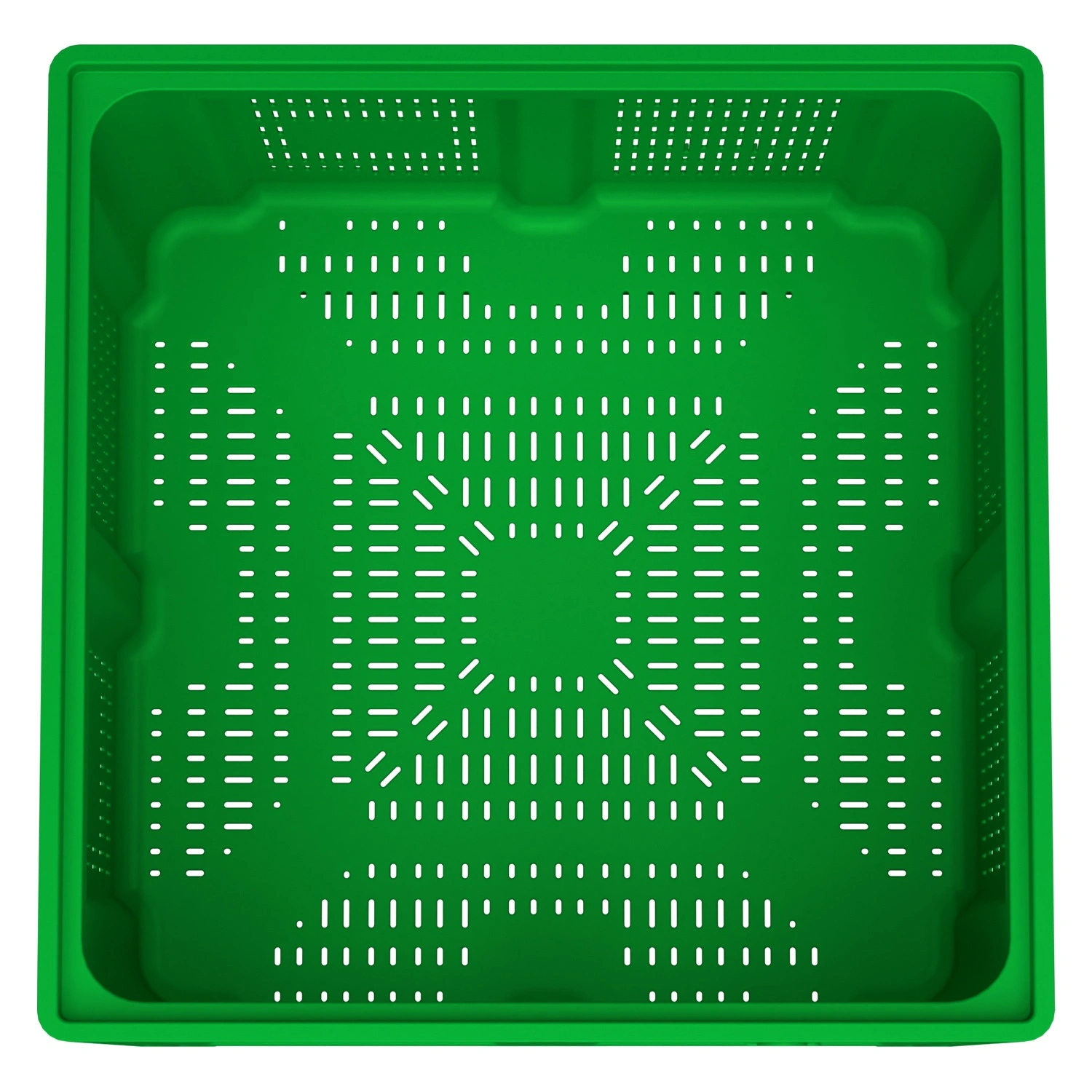 Большой контейнер 1130x1130x760 мм iPlast iBOX салатовый c перфорированными стенками и дном, на ножках
