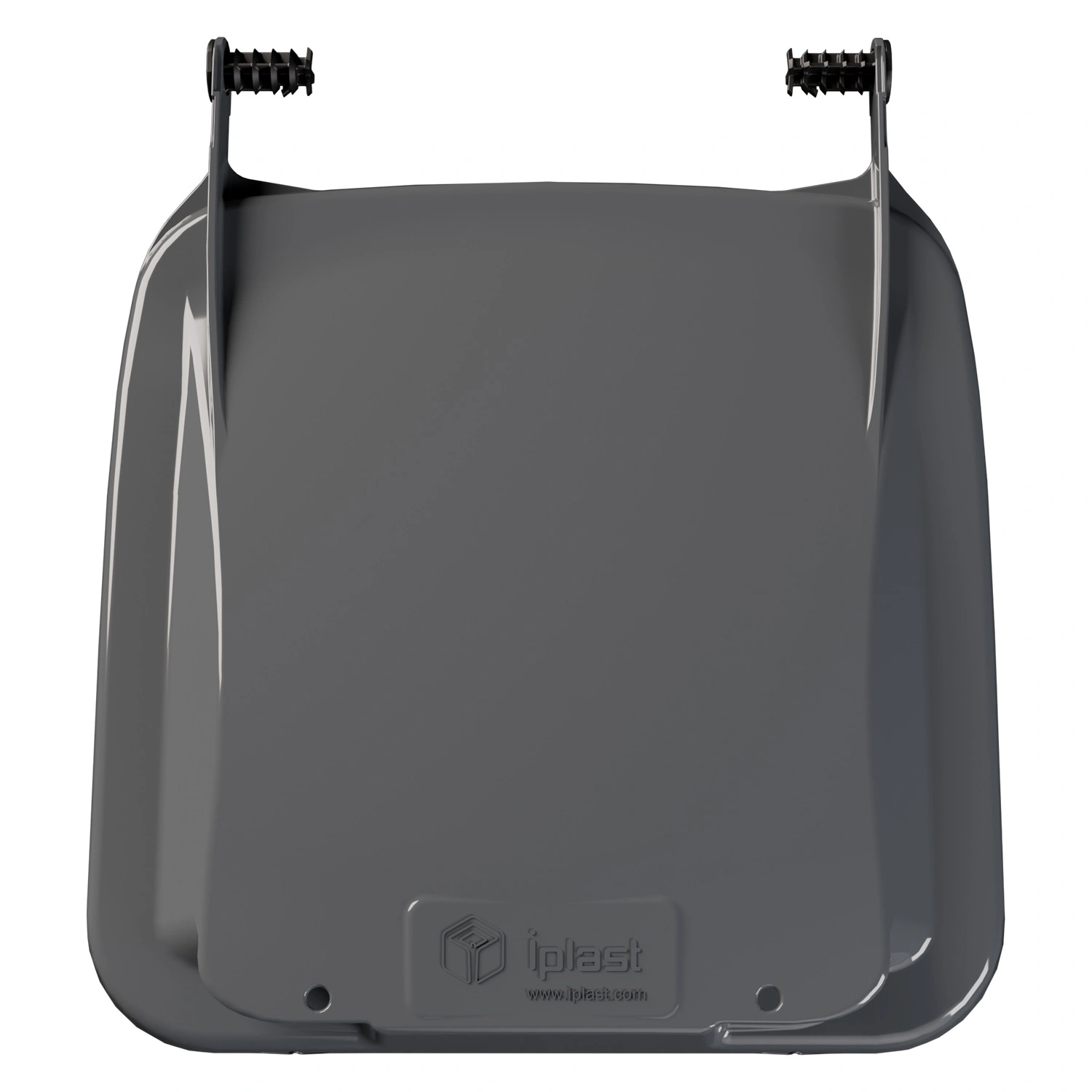 Крышка для мусорного контейнера 120 л (Light) iPlast тёмно-серая c осями для крепления