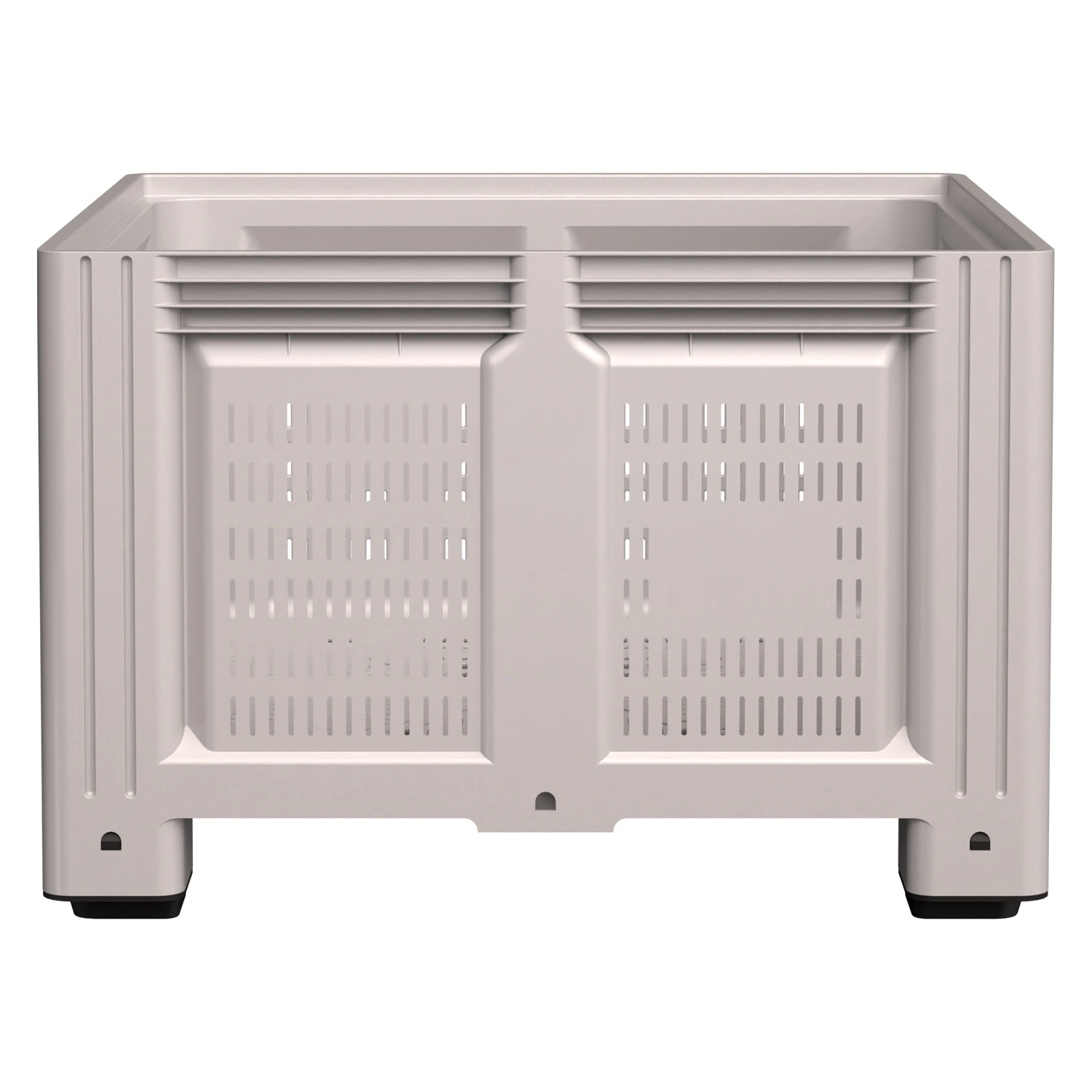 Большой контейнер 1130x1130x760 мм iPlast iBOX светло-серый c перфорированными стенками и дном, на ножках