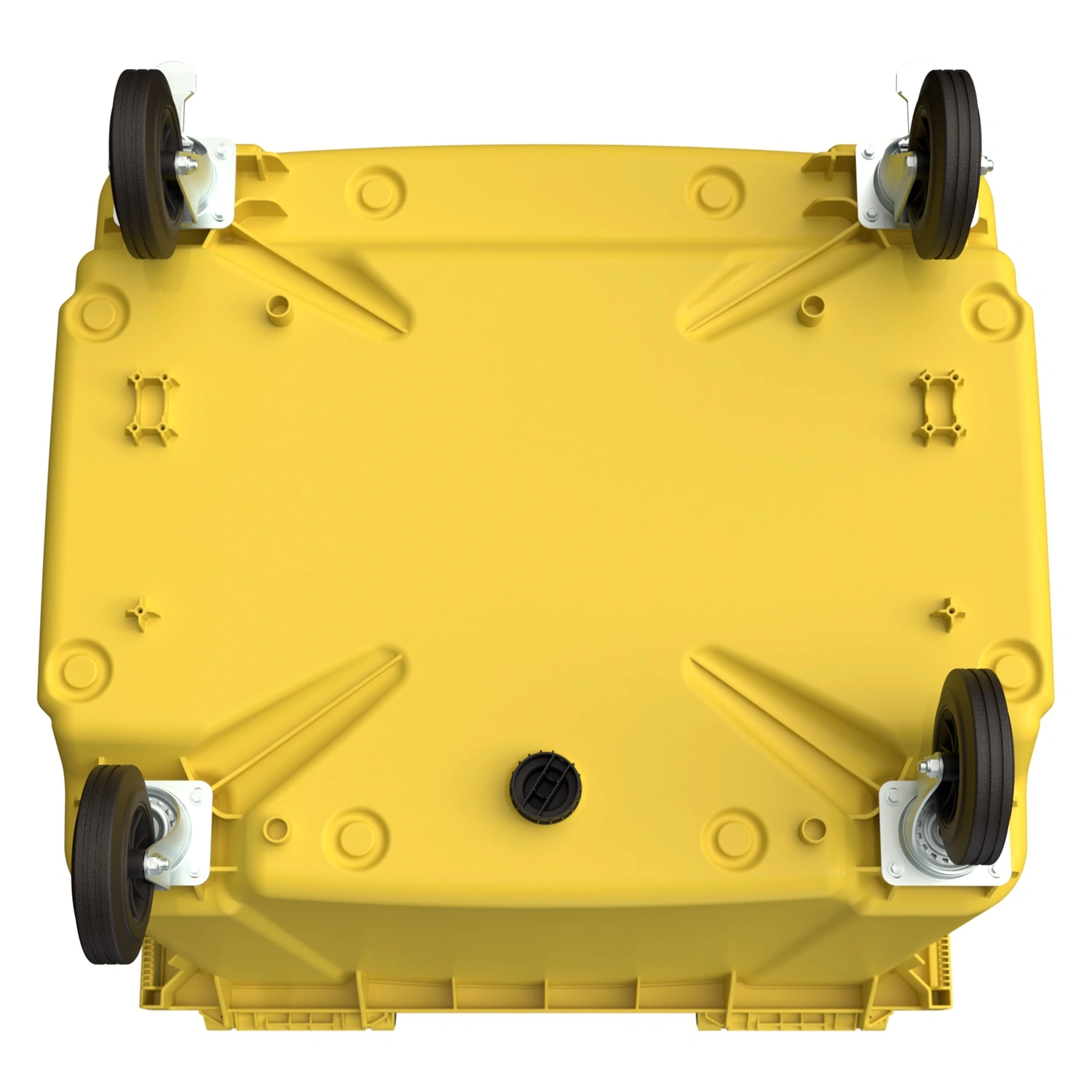 Мусорный контейнер 1100 л iPlast жёлтый 4-колёсный с жёлтой крышкой N1 (20.807.1)