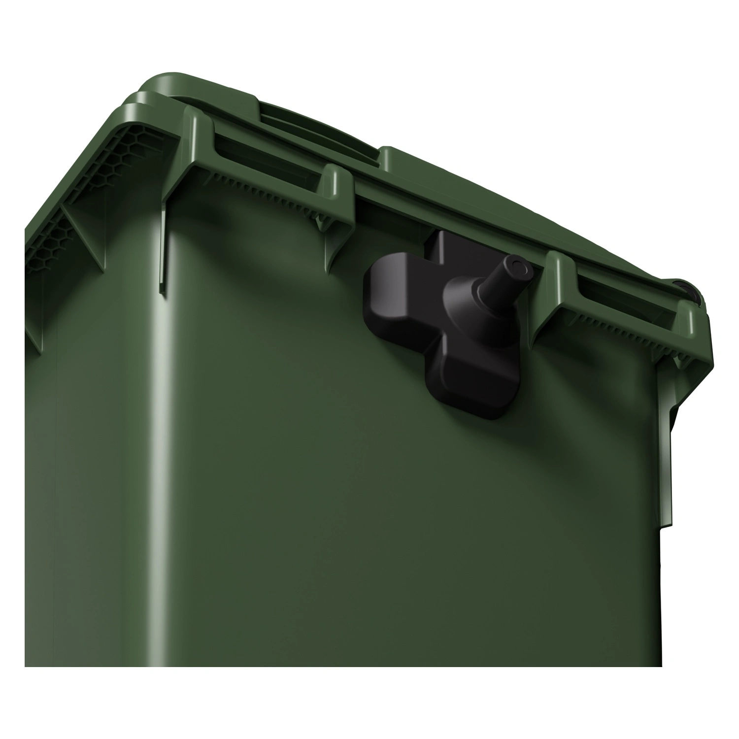 Мусорный контейнер 660 л iPlast зелёный 4-колёсный с зелёной крышкой