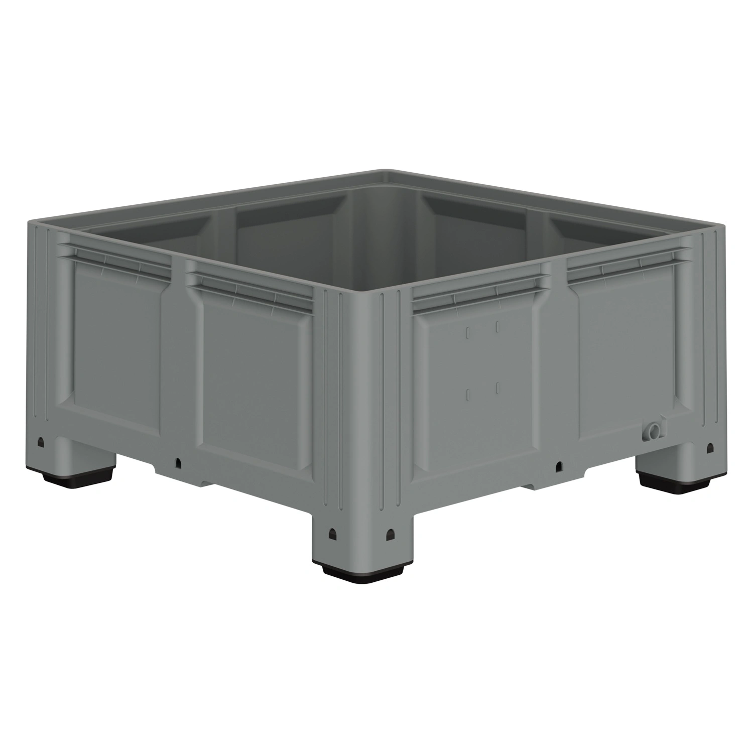 Большой контейнер 1130x1130x580 мм iPlast iBOX светло-серый со сплошными стенками и дном, на ножках